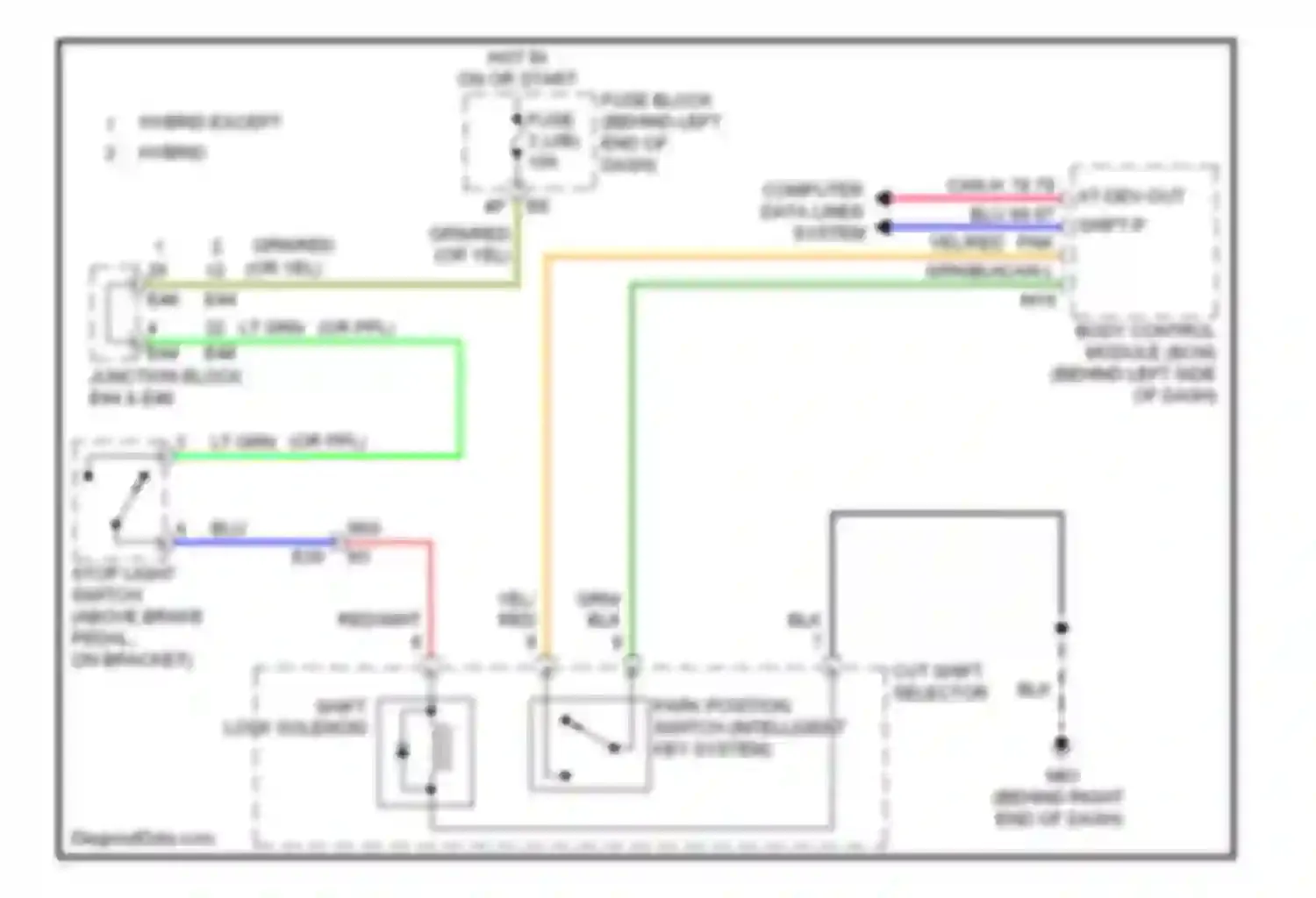 Altima Nissan L32 facelift (2009-2013): Shift interlock circuit