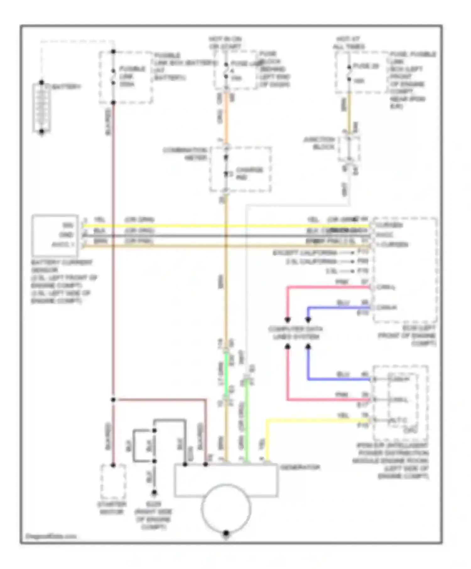 Altima Nissan L32 facelift (2009-2013): Charging circuit
