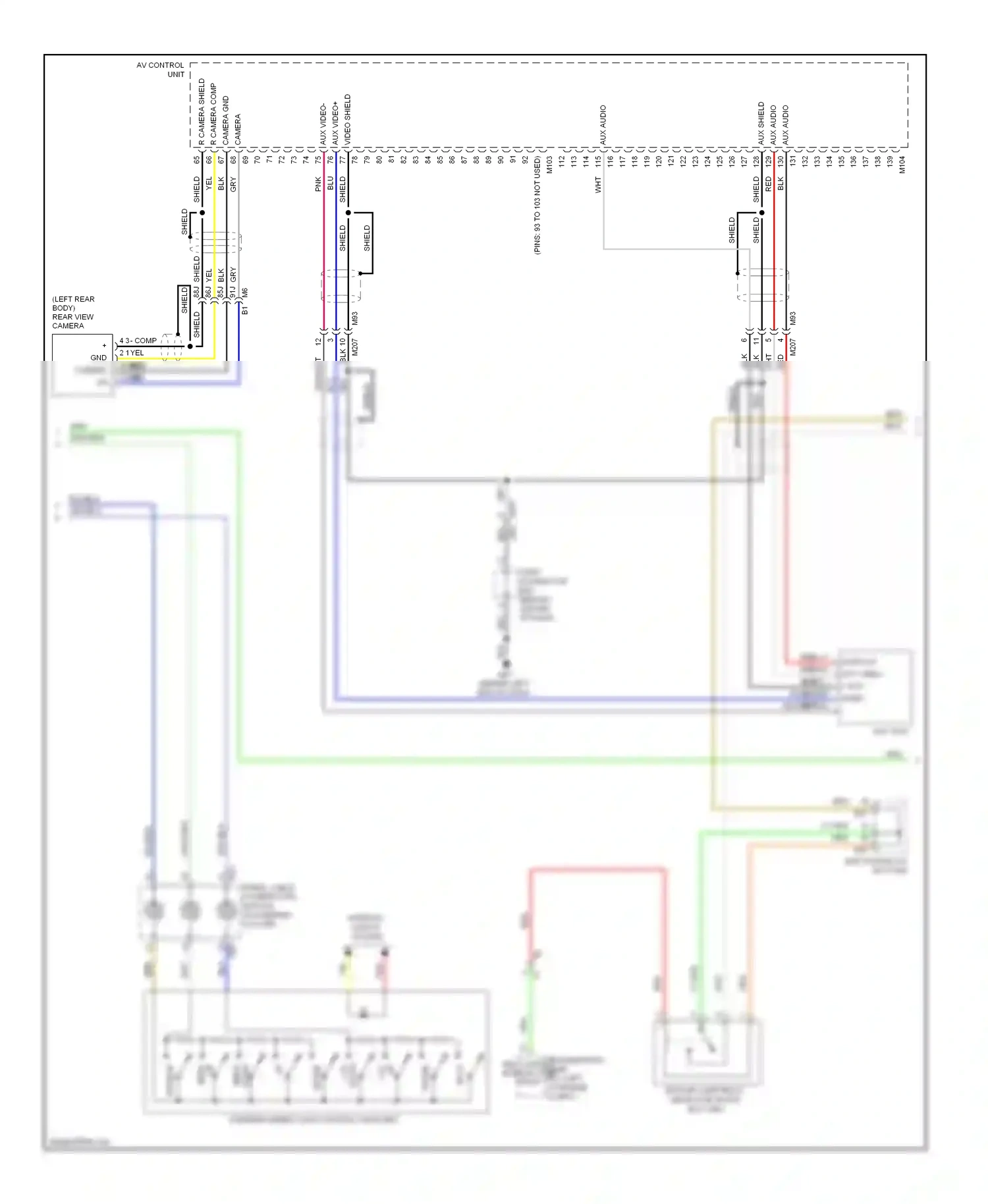 Wiring diagram aux shield for Nissan Altima L32 facelift (2009-2013) (2 of 4)