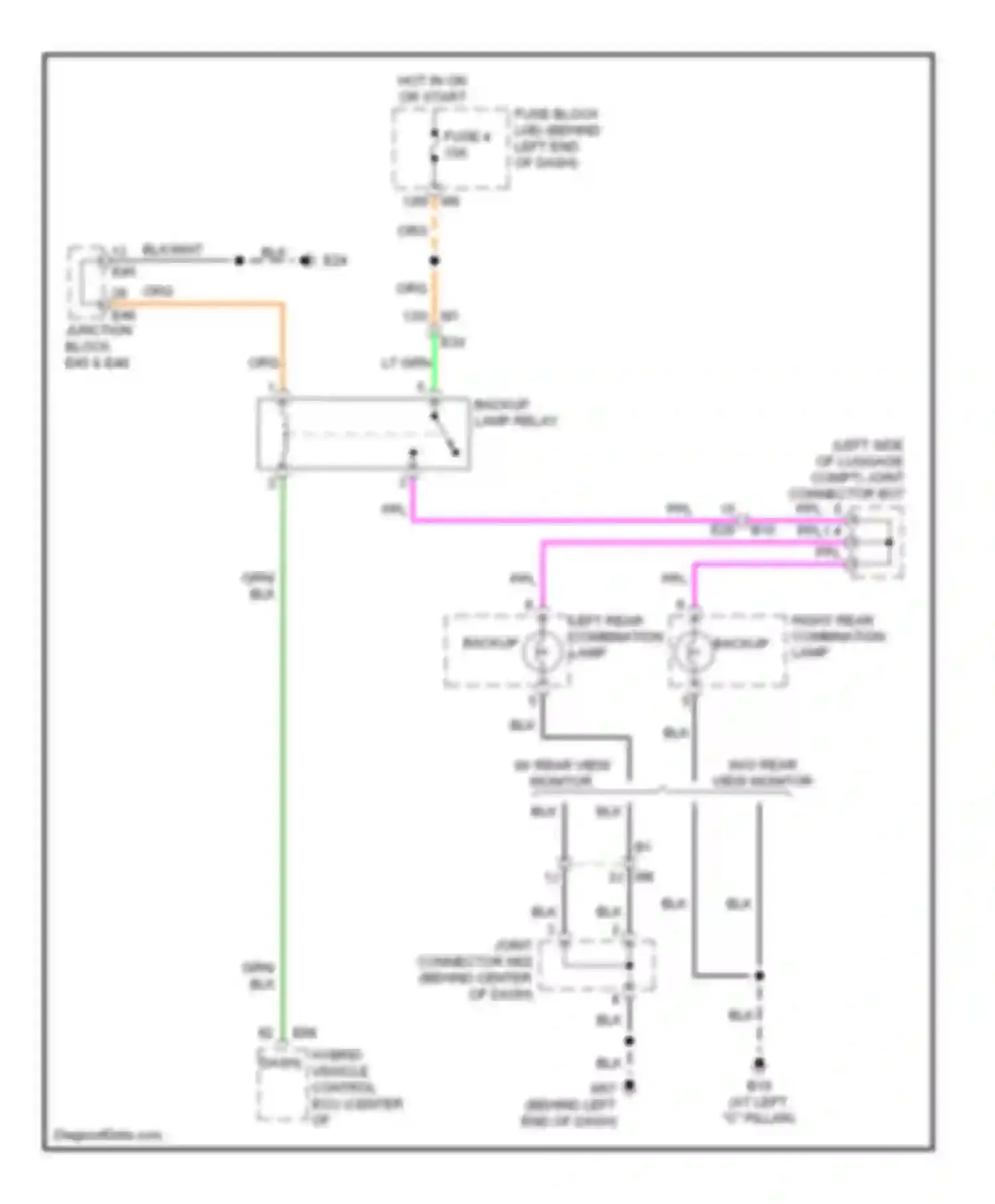 Wiring diagram backup lamp relay for Nissan Altima L32 facelift (2009-2013) (1 of 5)