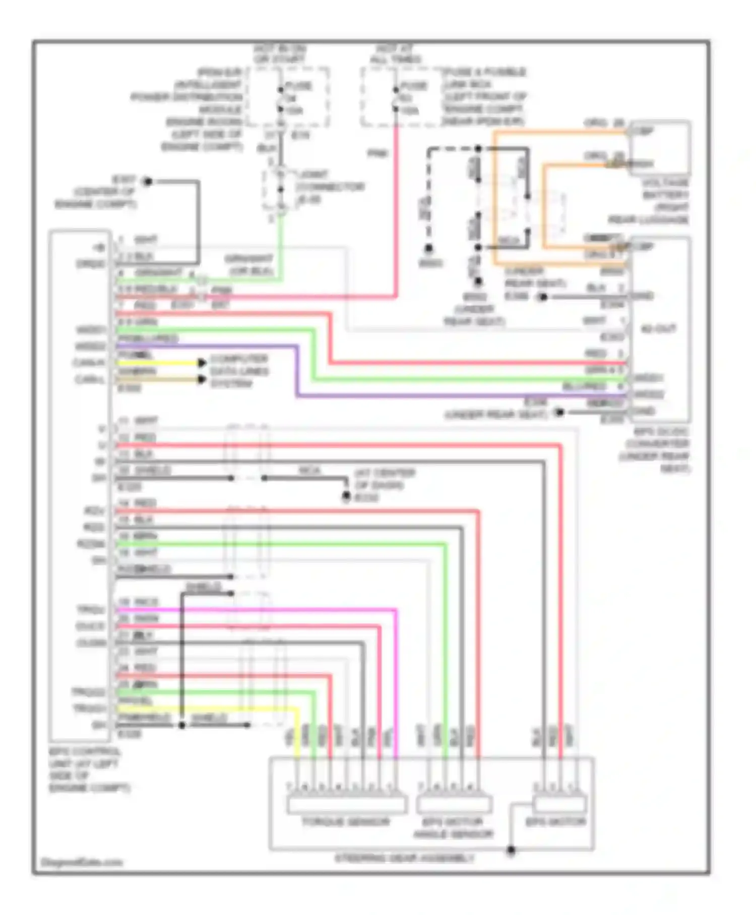 Wiring diagram eps motor angle sensor for Nissan Altima L32 facelift (2009-2013) (1 of 1)