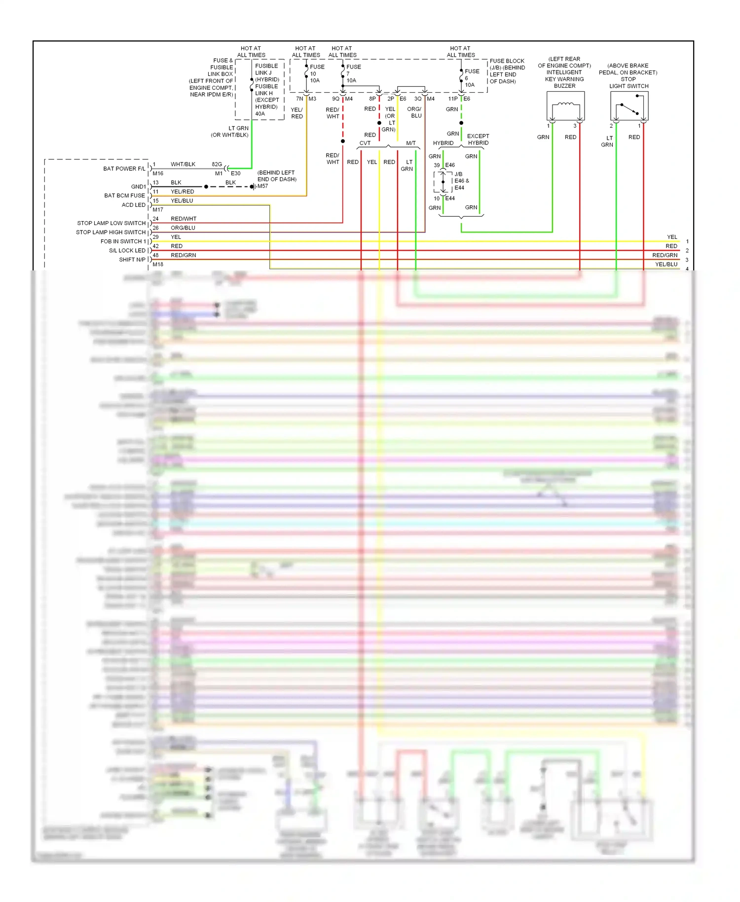 Wiring diagram hazard switch for Nissan Altima L32 facelift (2009-2013) (1 of 7)