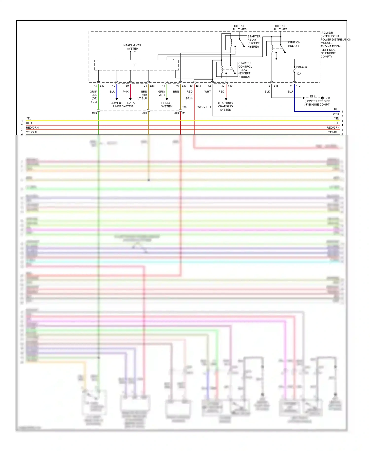 Wiring diagram headlights system for Nissan Altima L32 facelift (2009-2013) (1 of 4)