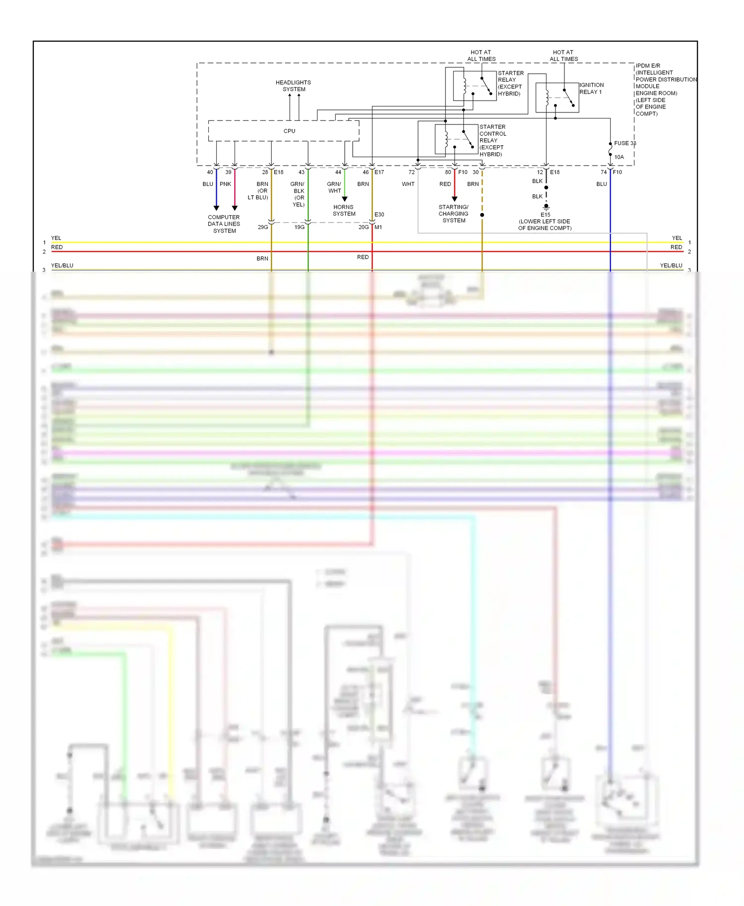 Wiring diagram headlights system for Nissan Altima L32 facelift (2009-2013) (2 of 4)