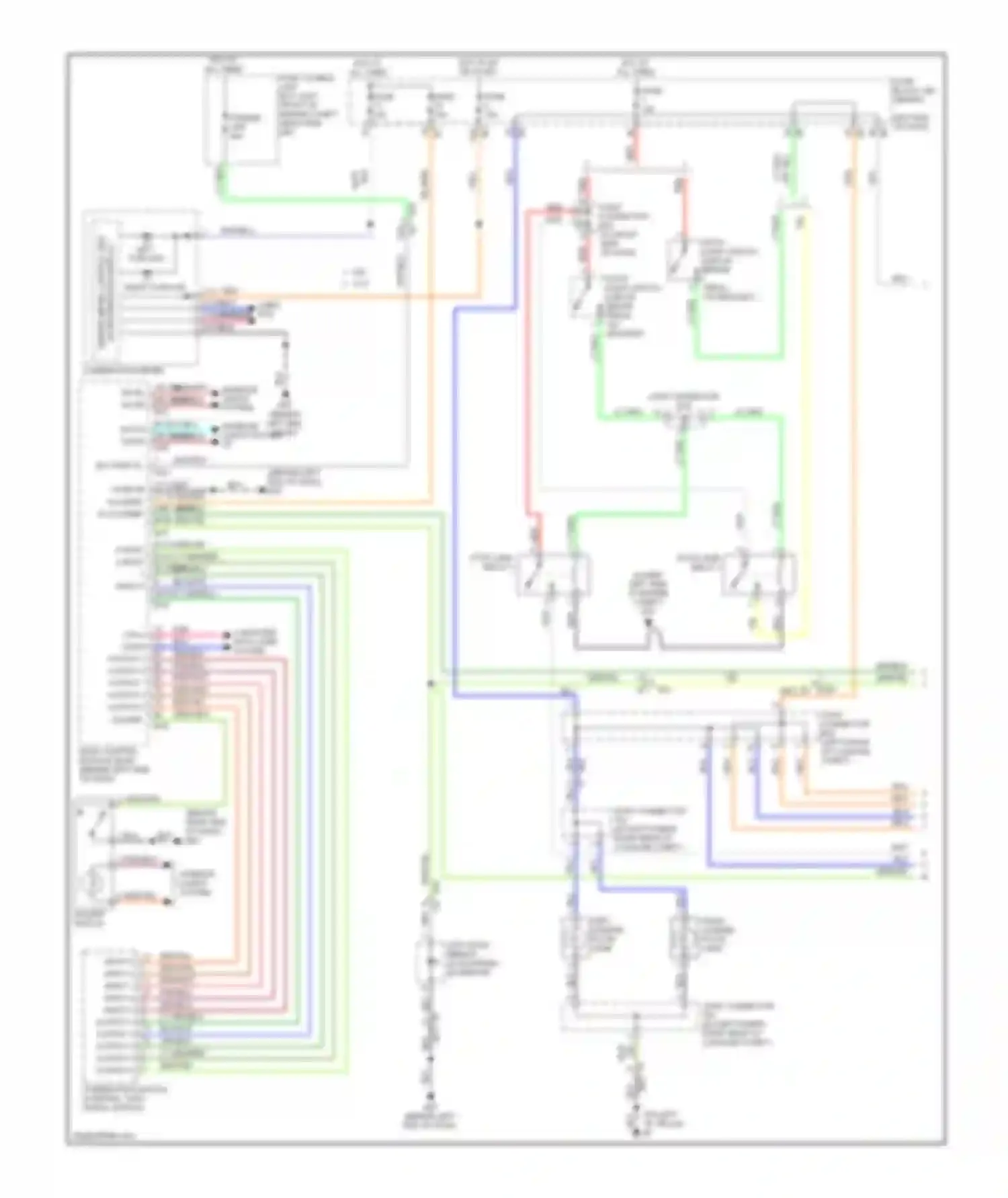 Wiring diagram left end of dash) for Nissan Altima L32 facelift (2009-2013) (1 of 2)