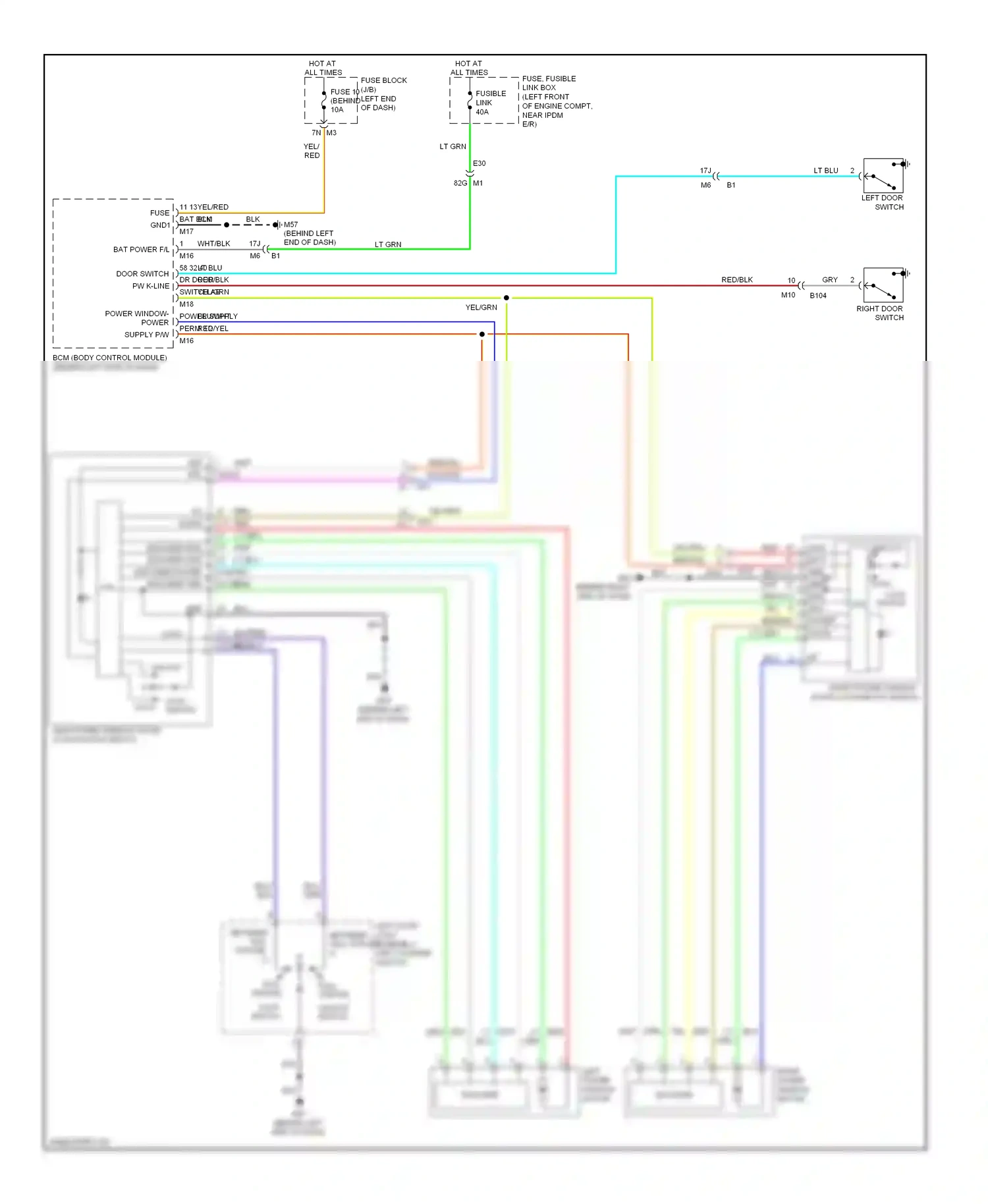 Nissan Altima L32 facelift (2009-2013) lock switch wiring diagram  (1 of 1)