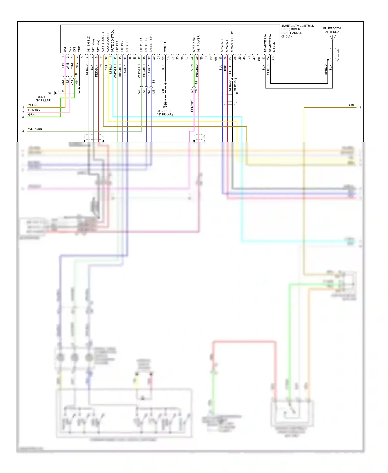 Wiring diagram mic shield for Nissan Altima L32 facelift (2009-2013) (1 of 2)