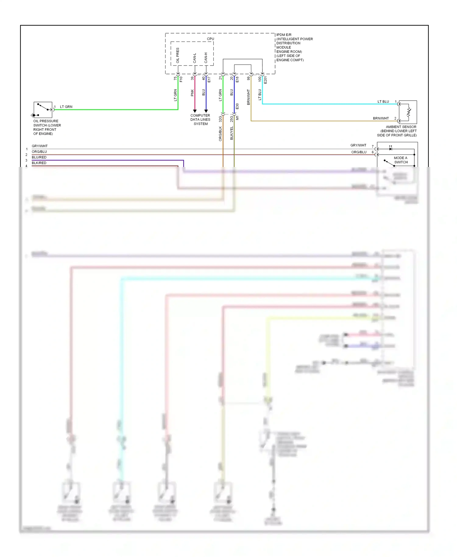 Wiring diagram mode b switch for Nissan Altima L32 facelift (2009-2013) (2 of 2)
