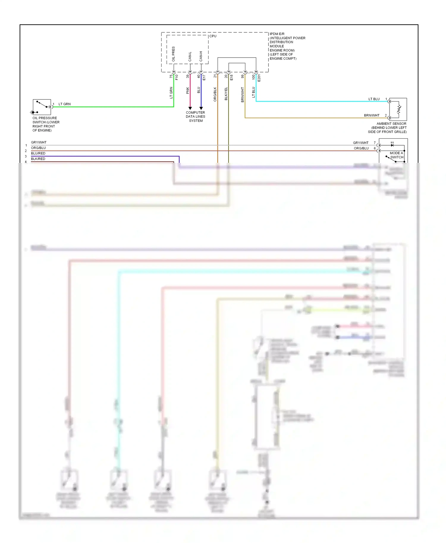 Wiring diagram mode b switch for Nissan Altima L32 facelift (2009-2013) (1 of 2)