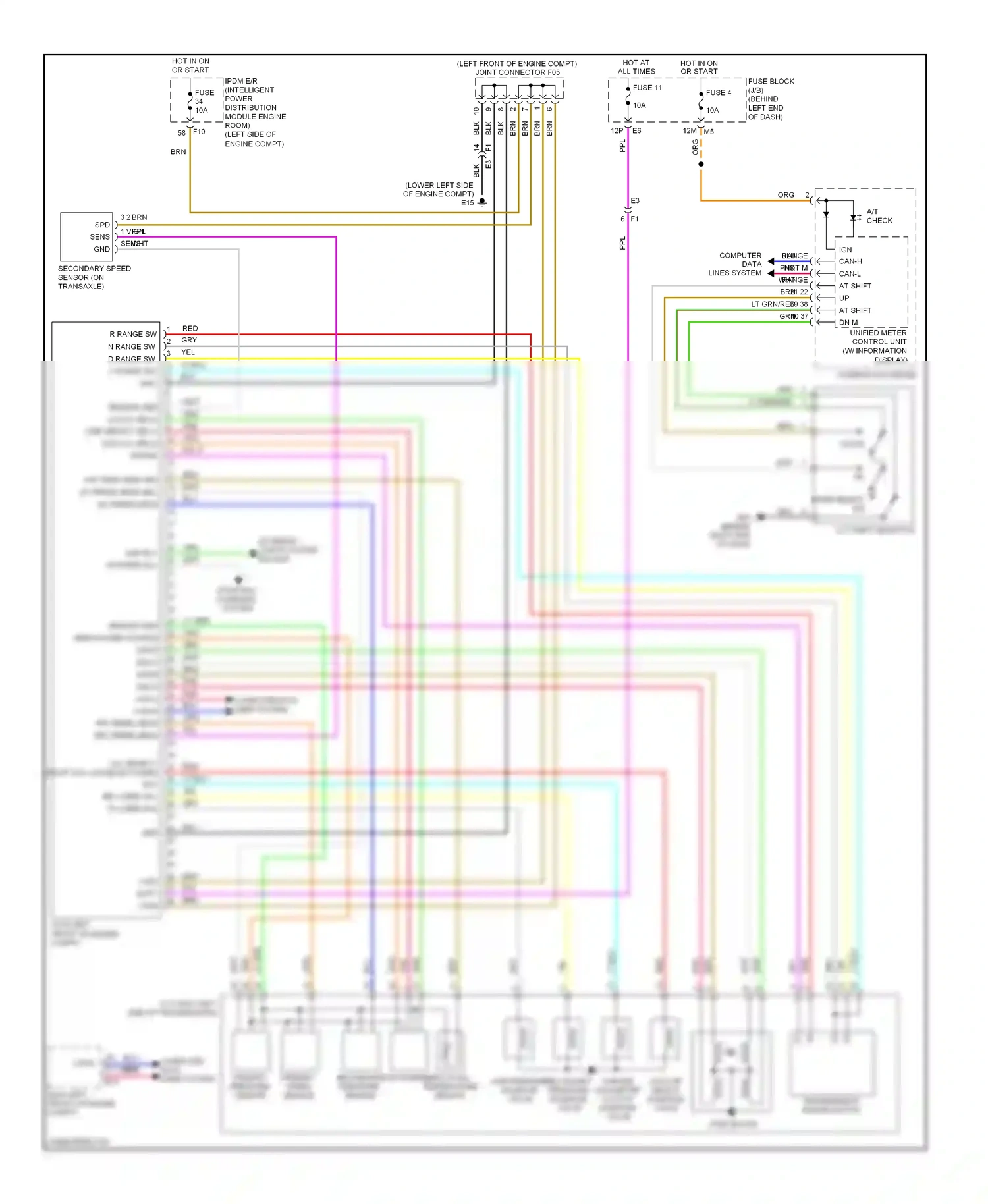 Wiring diagram mode select sw for Nissan Altima L32 facelift (2009-2013) (2 of 2)