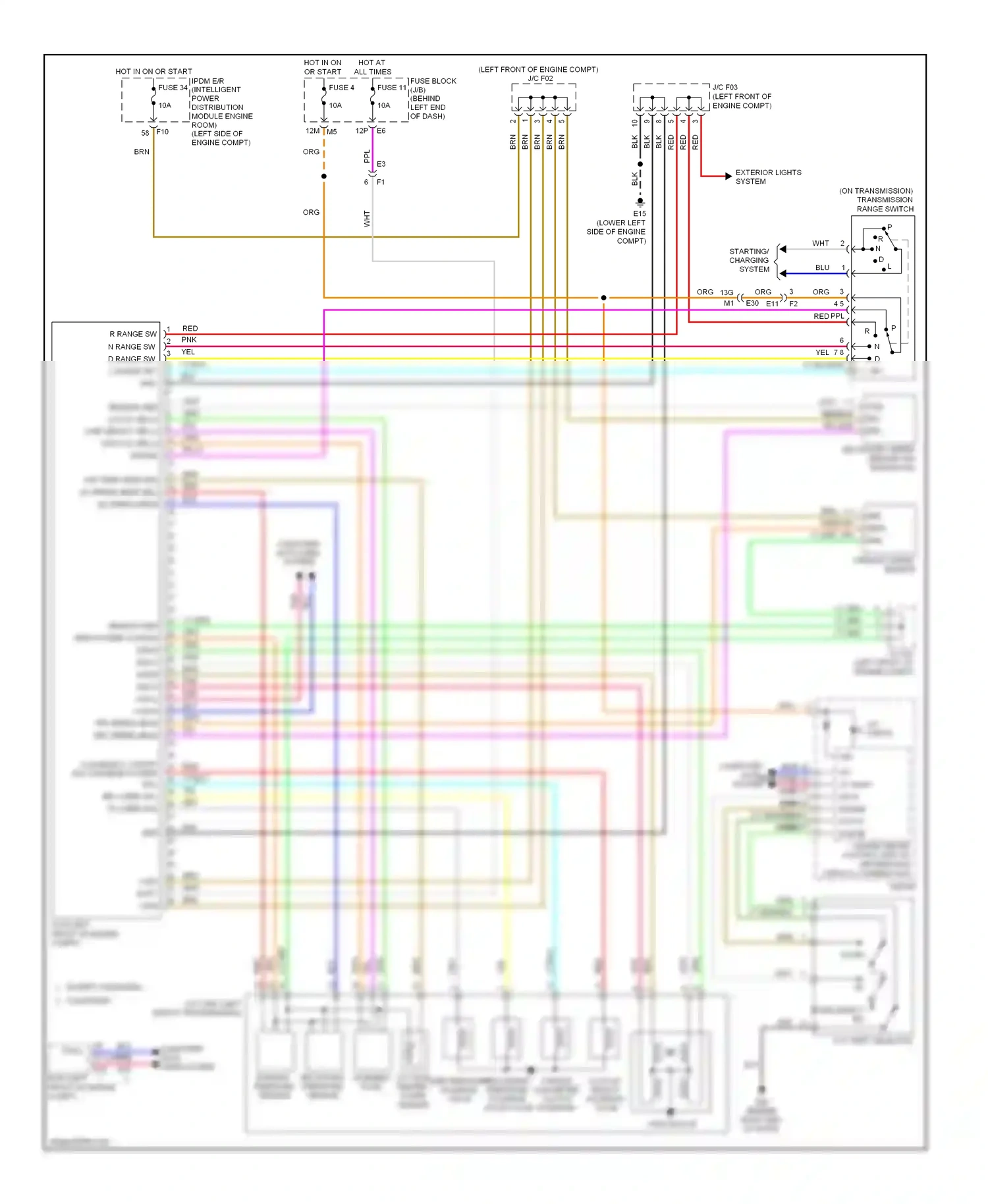 Wiring diagram mode select sw for Nissan Altima L32 facelift (2009-2013) (1 of 2)