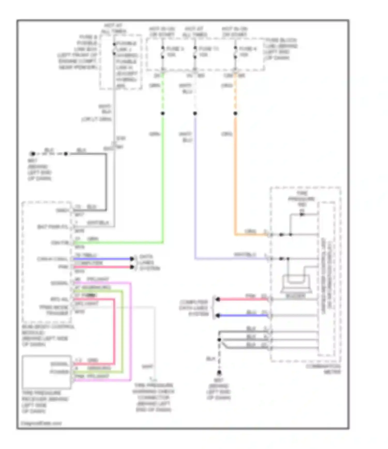 Wiring diagram tpms mode trigger sw for Nissan Altima L32 facelift (2009-2013) (1 of 1)