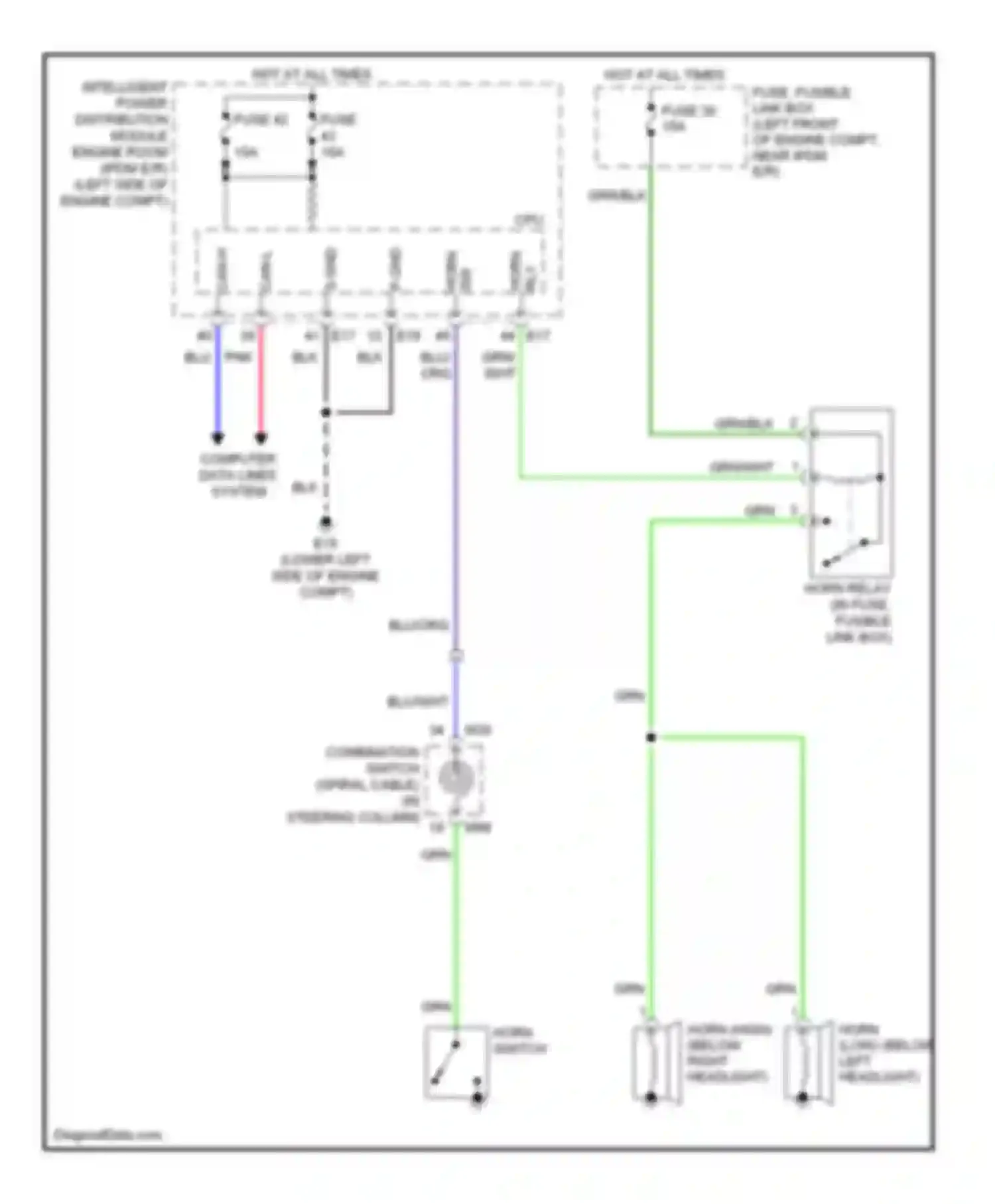 Altima Nissan L32 (2006-2009): Horn circuit