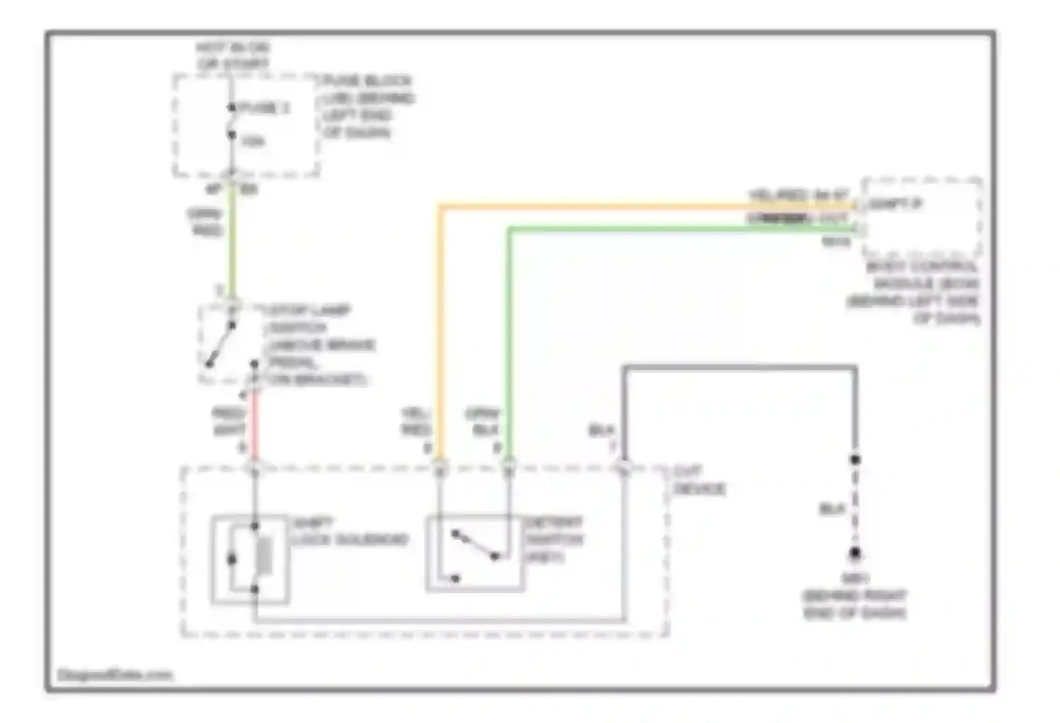 Altima Nissan L32 (2006-2009): Shift interlock circuit