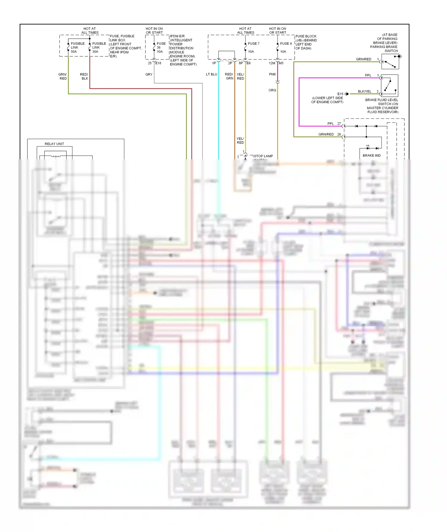 Wiring diagram abs control unit for Nissan Altima L32 (2006-2009) (3 of 3)