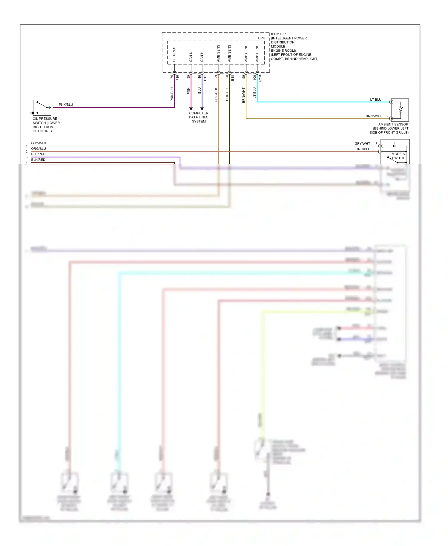 Wiring diagram ambient sensor (behind lower left for Nissan Altima L32 (2006-2009) (1 of 1)