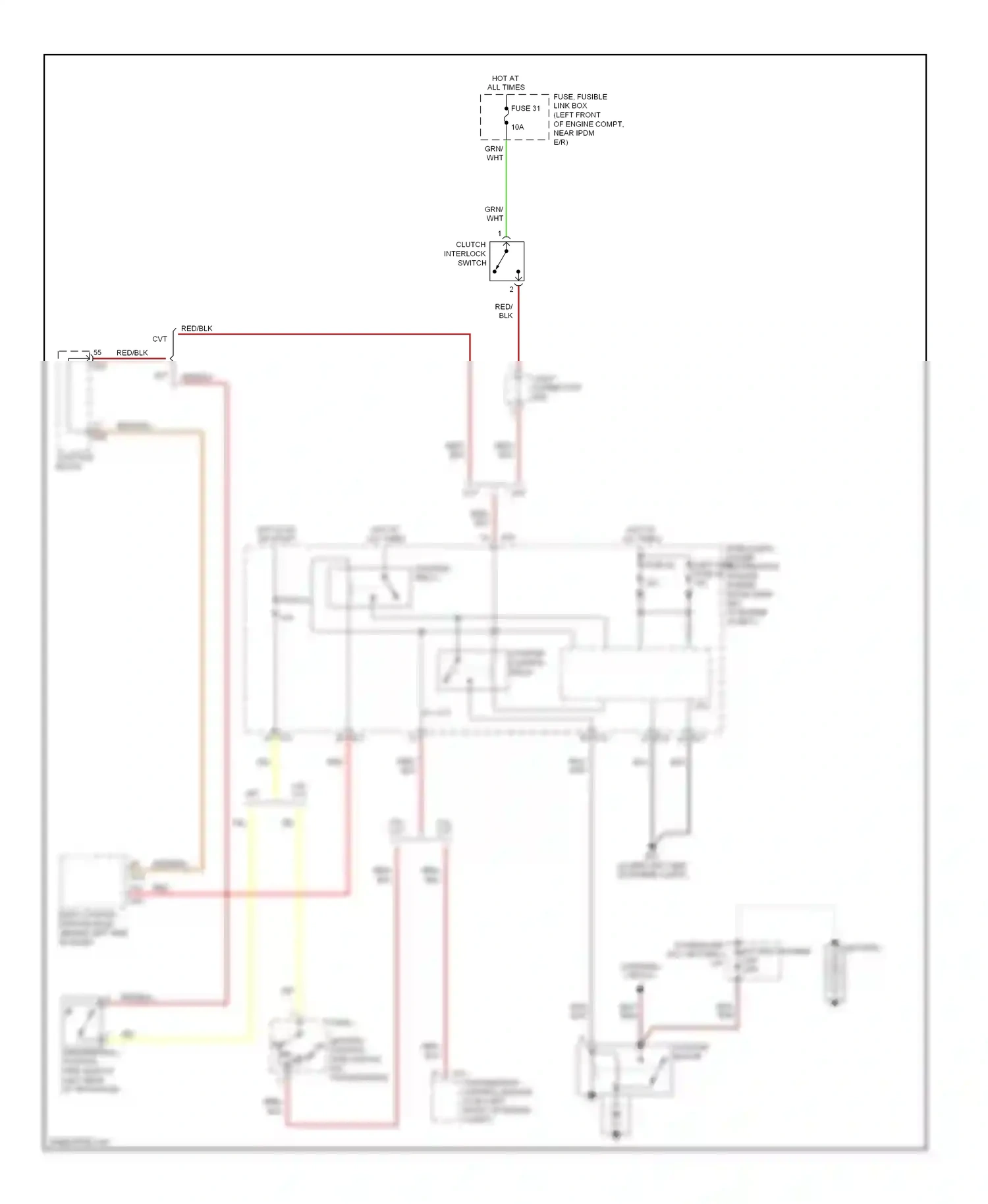 Wiring diagram clutch interlock switch for Nissan Altima L32 (2006-2009) (1 of 1)