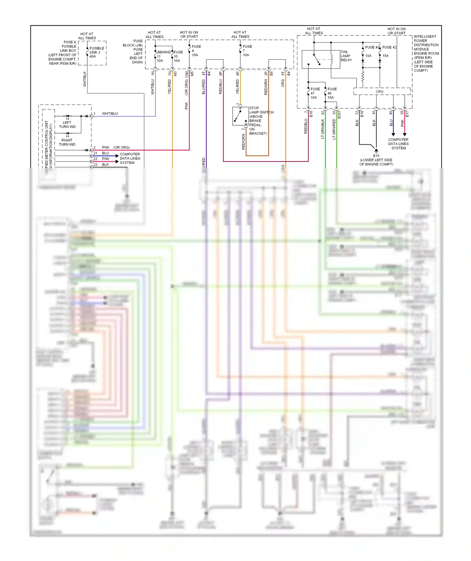 Wiring diagram combination meter for Nissan Altima L32 (2006-2009) (11 of 24)