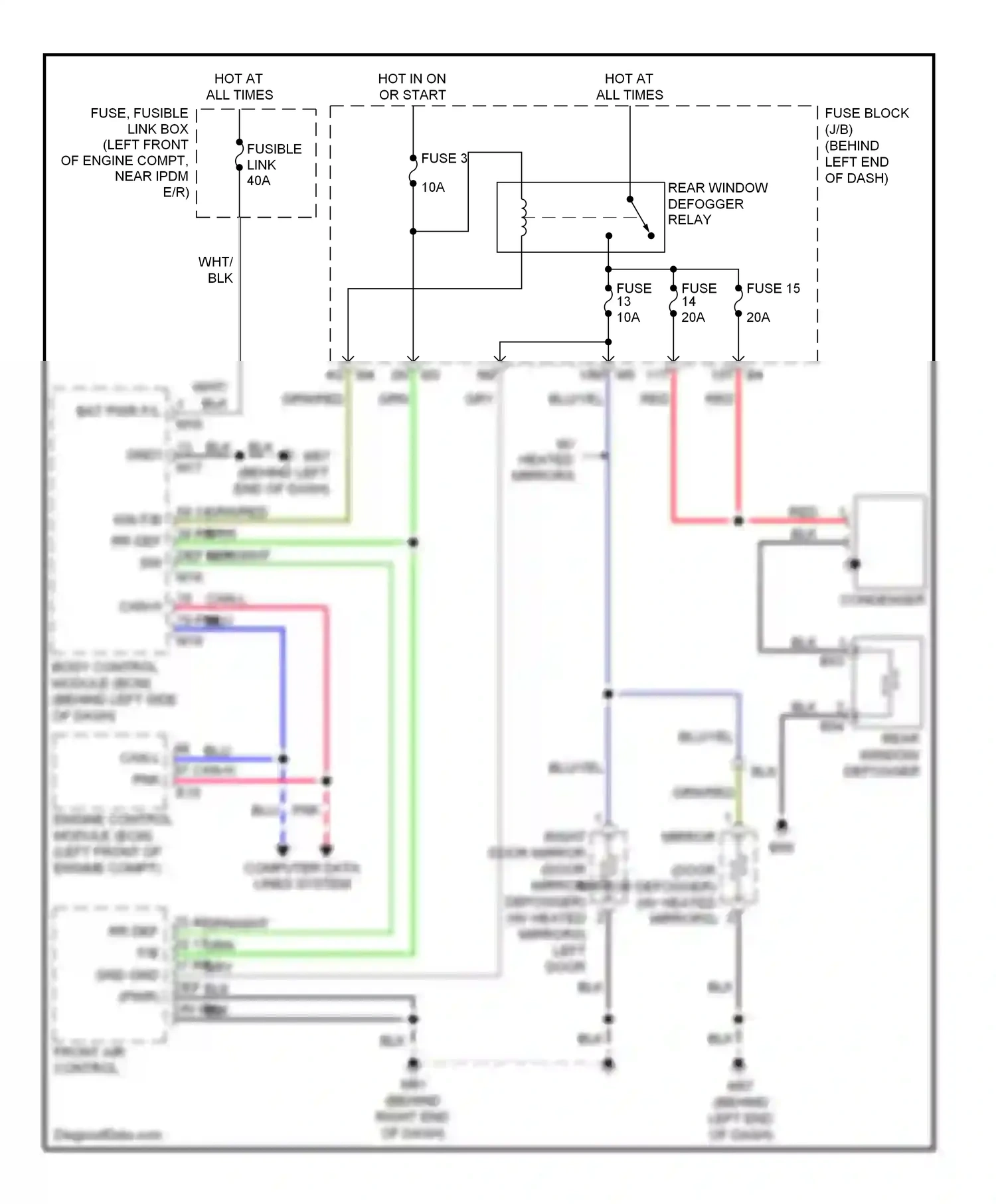 Wiring diagram front air control for Nissan Altima L32 (2006-2009) (2 of 4)