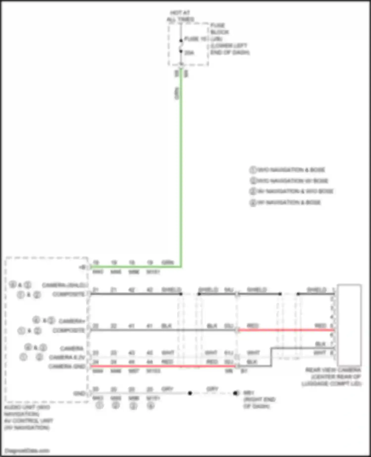 Car Wiring Diagrams for Altima Nissan L33 facelift (2015-2018): Rear view camera circuit