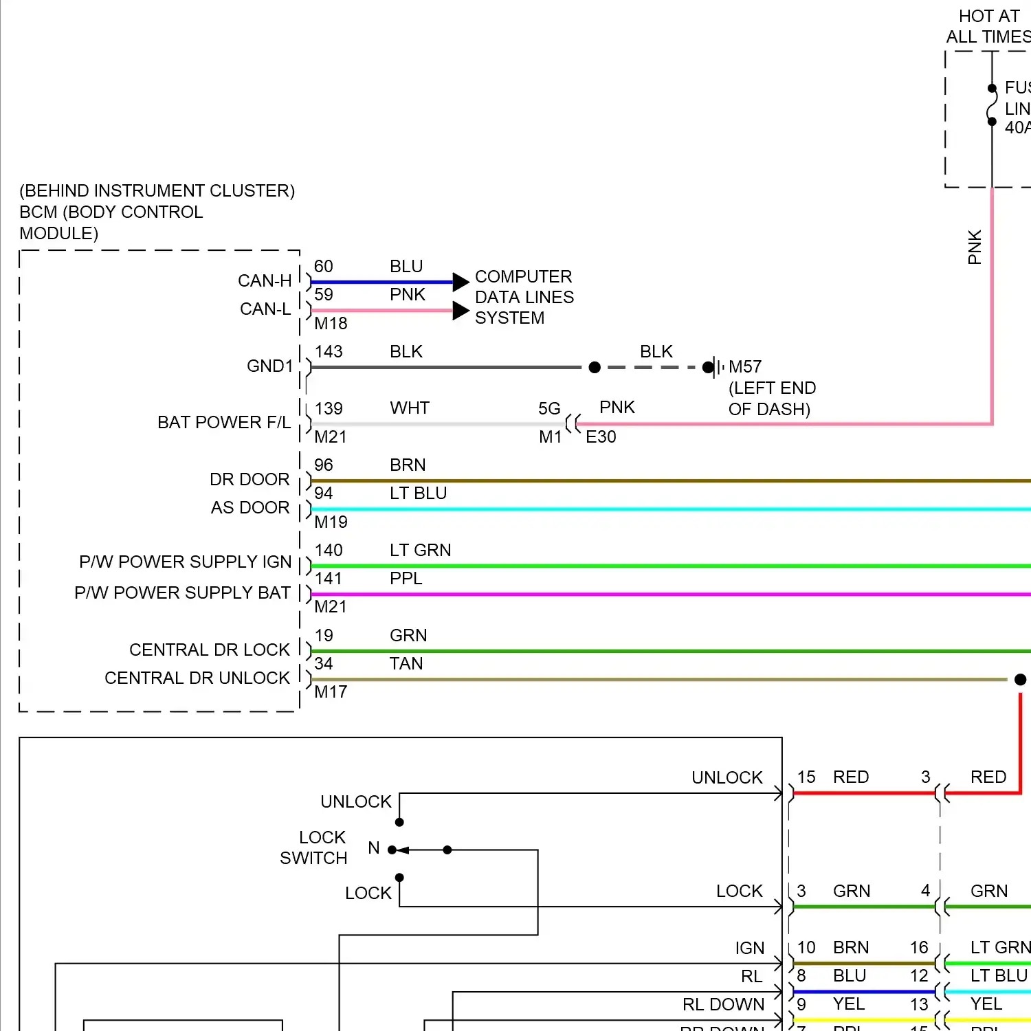 demo - Power windows circuit, w/ driver side anti-pinch system (1 of 2) Power windows circuit, w/ driver side anti-pinch system (1 of 2)