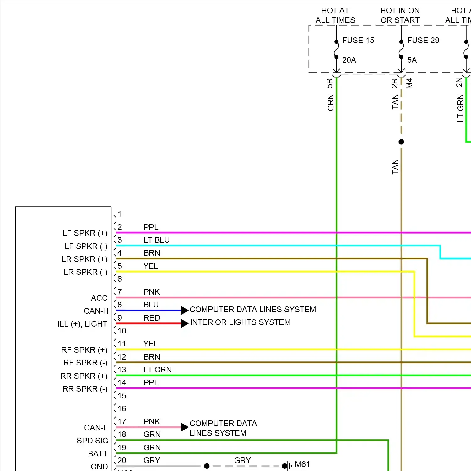 demo - Radio circuit, w/o bose w/ navigation (1 of 2) Radio circuit, w/o bose w/ navigation (1 of 2)