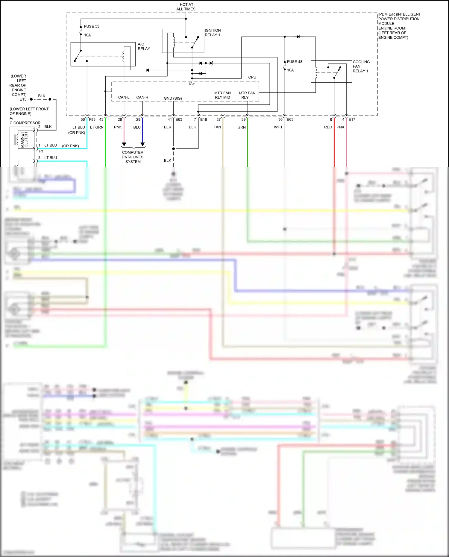 Wiring diagram a/c compressor for Nissan Altima L33 facelift (2015-2018) (1 of 2)