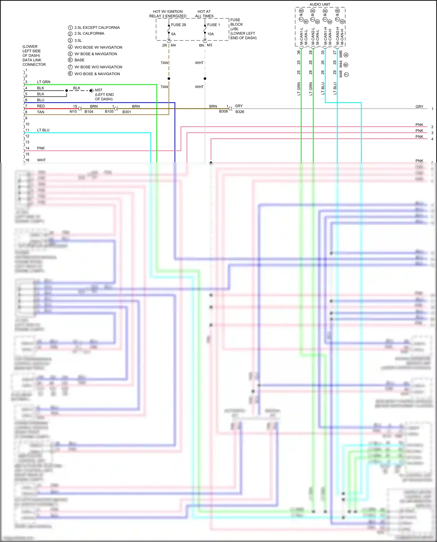 Wiring diagram automatic a/c for Nissan Altima L33 facelift (2015-2018) (1 of 3)