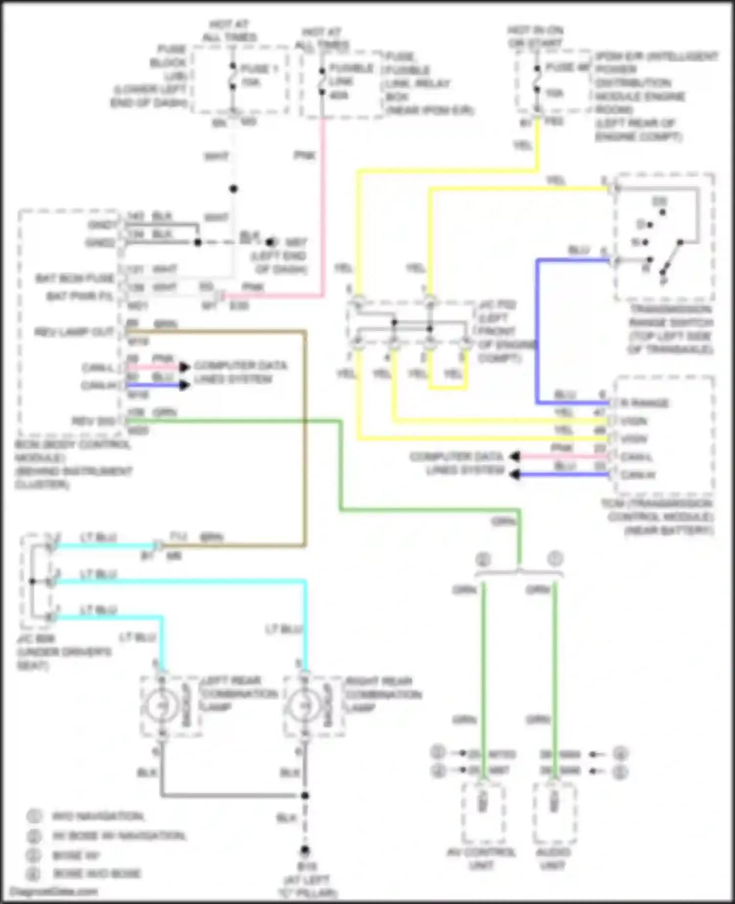 Wiring diagram computer data lines system for Nissan Altima L33 facelift (2015-2018) (41 of 59)