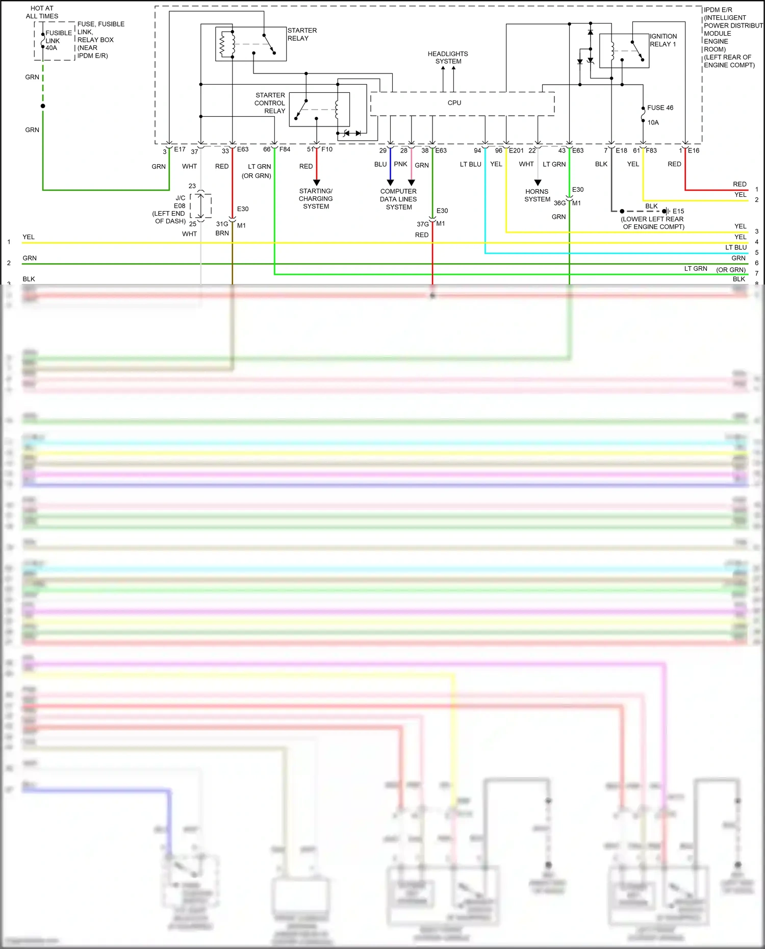 Nissan Altima L33 facelift (2015-2018) left front outside handle wiring diagram  (1 of 2)