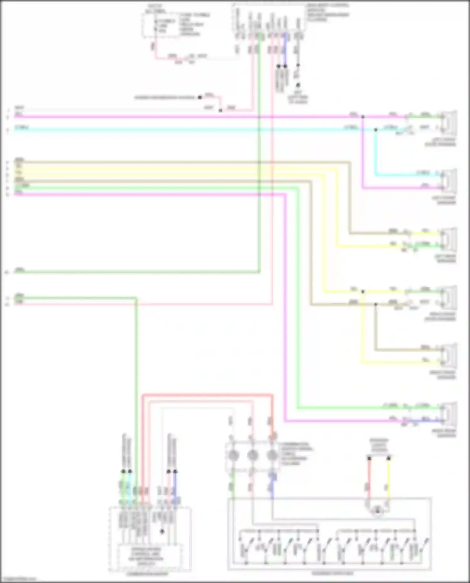 Wiring diagram left front speaker for Nissan Altima L33 facelift (2015-2018) (2 of 7)