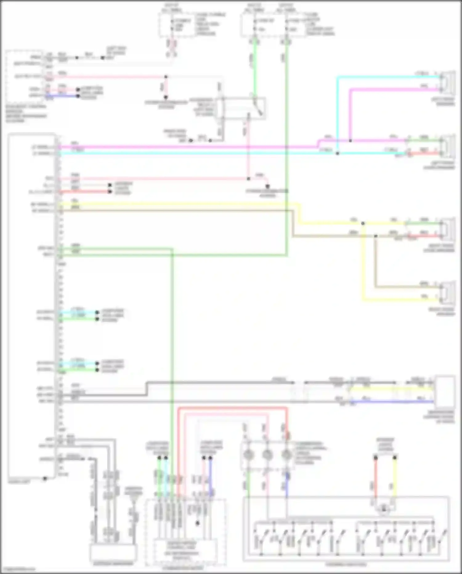 Wiring diagram left front speaker for Nissan Altima L33 facelift (2015-2018) (3 of 7)