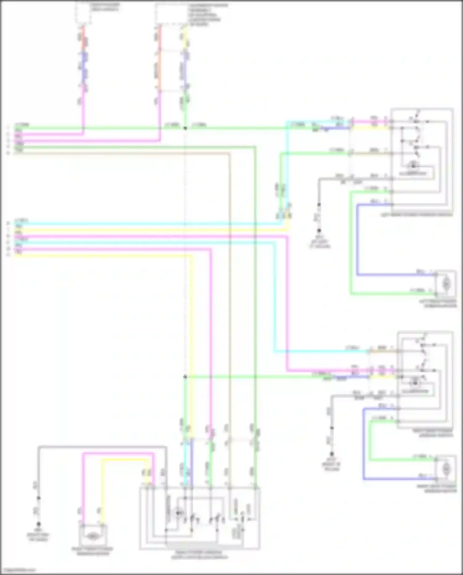 Wiring diagram left rear power window switch for Nissan Altima L33 facelift (2015-2018) (3 of 3)