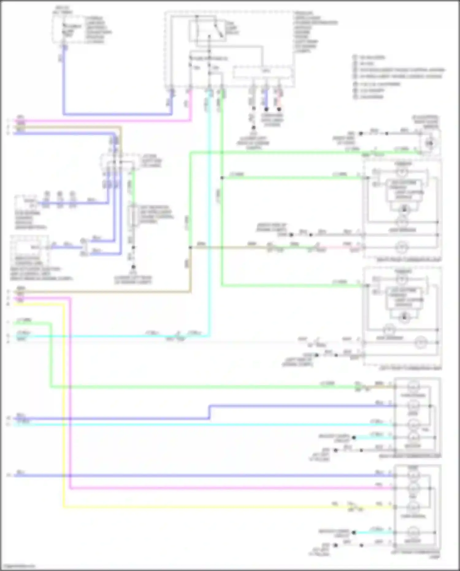 Wiring diagram right front combination lamp for Nissan Altima L33 facelift (2015-2018) (1 of 2)