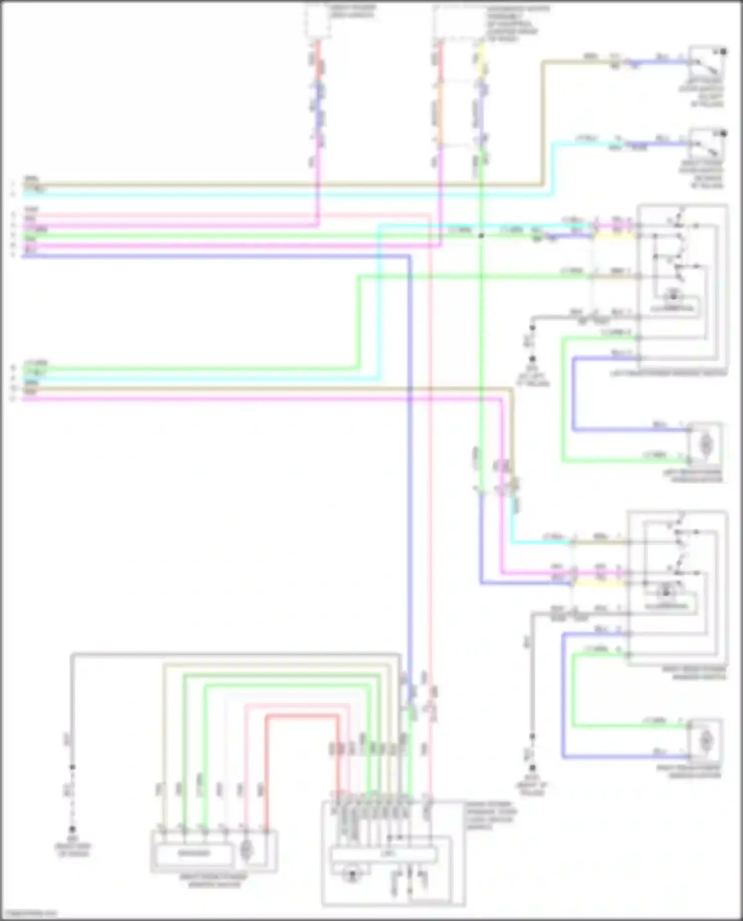 Wiring diagram right front power window motor for Nissan Altima L33 facelift (2015-2018) (1 of 2)