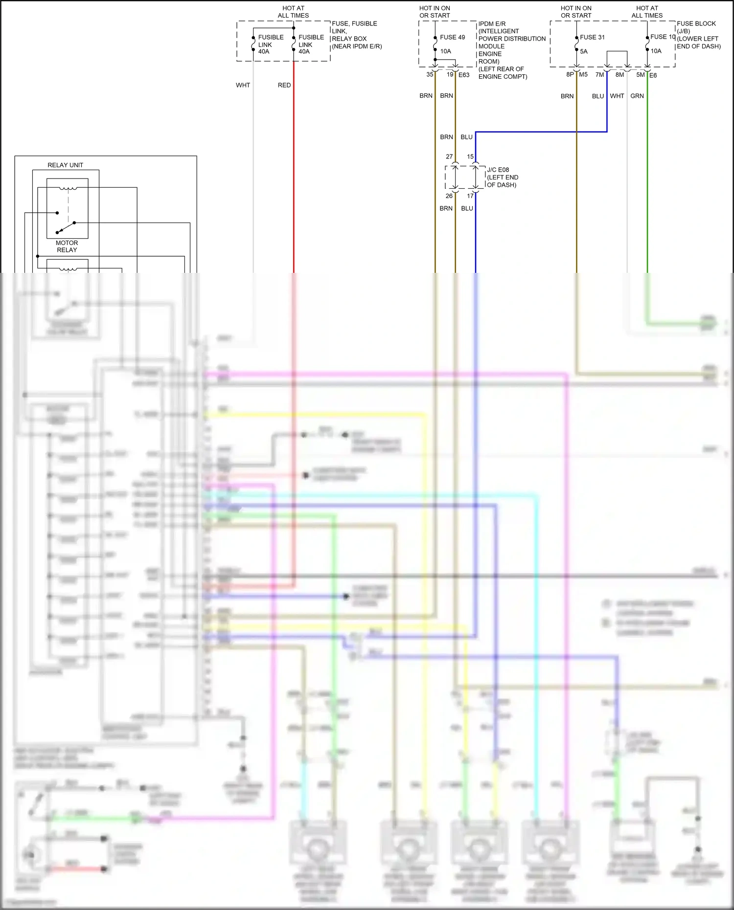 Nissan Altima L33 facelift (2015-2018) right front wheel sensor wiring diagram  (1 of 1)