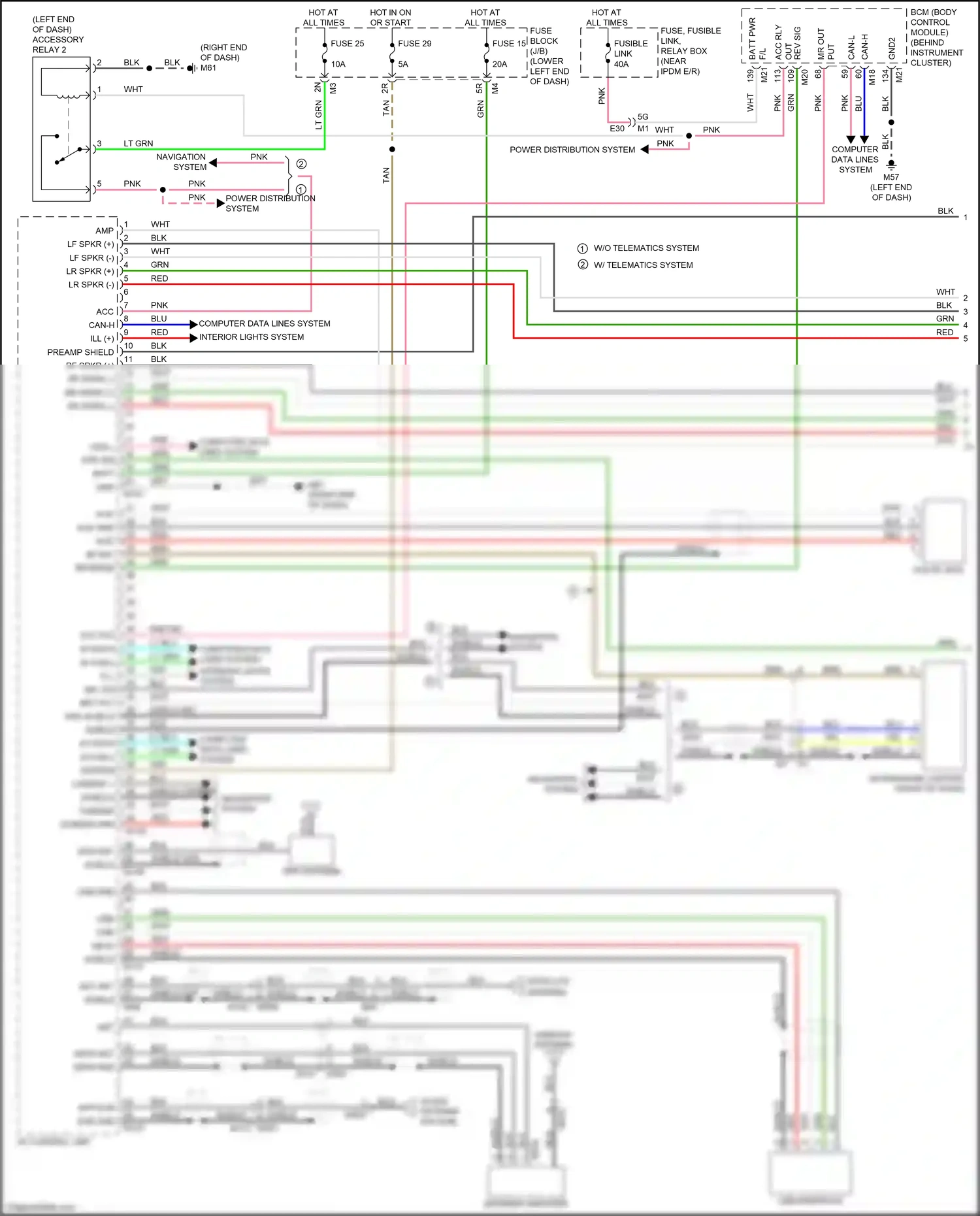Wiring diagram shield shield for Nissan Altima L33 facelift (2015-2018) (1 of 7)
