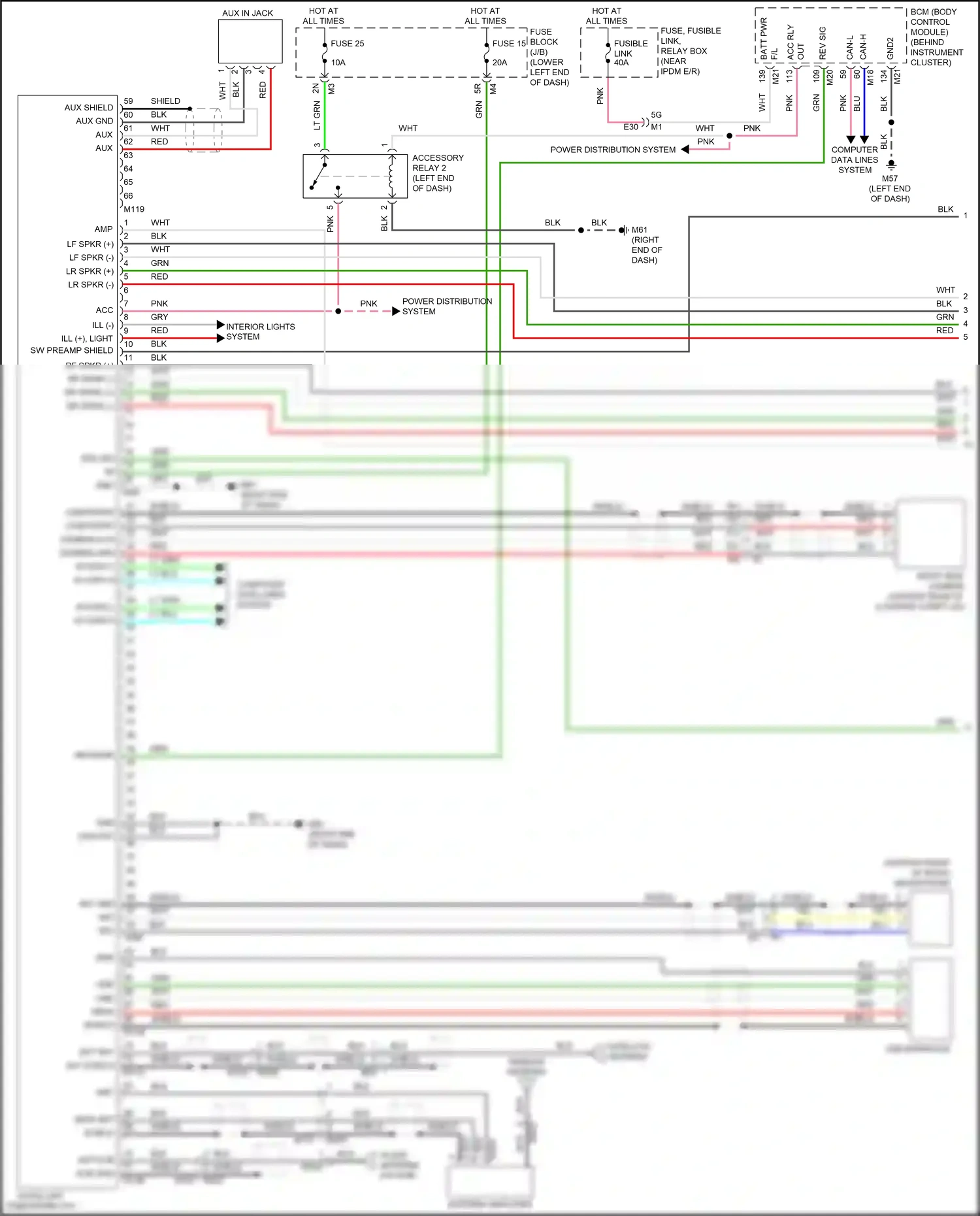 Wiring diagram shield shield for Nissan Altima L33 facelift (2015-2018) (5 of 7)