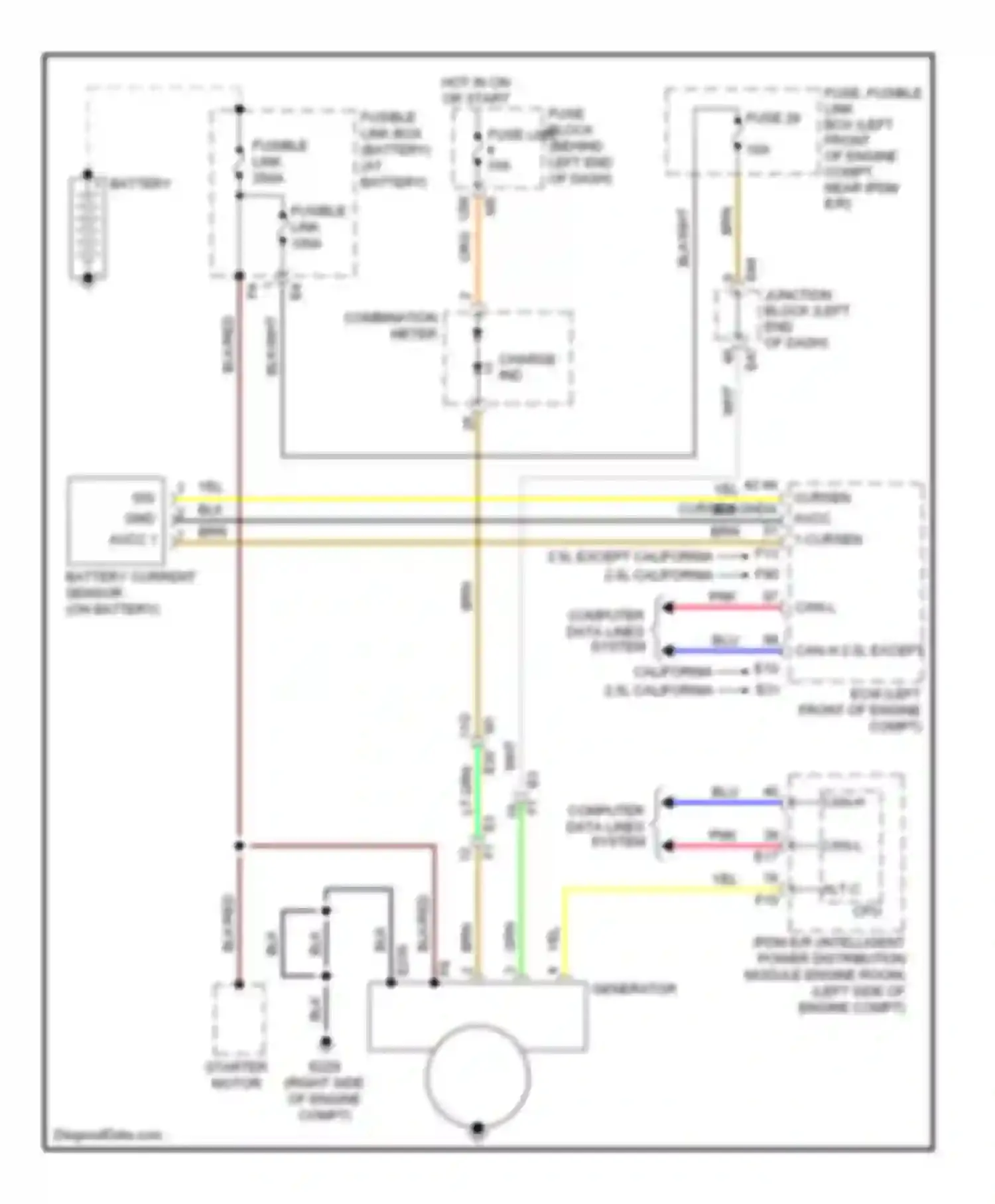 Altima Nissan L33 (2012-2015): Charging circuit, coupe