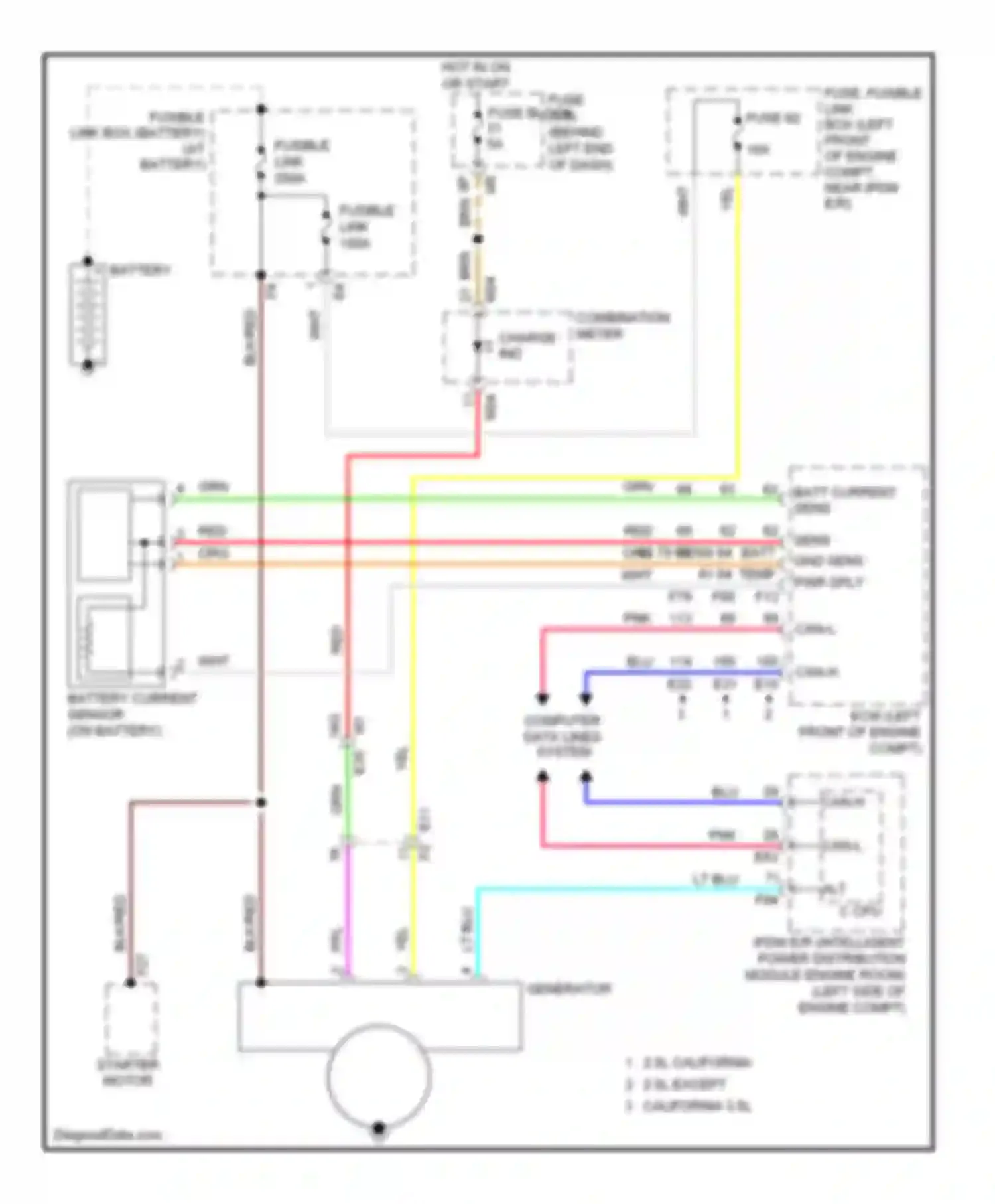 Altima Nissan L33 (2012-2015): Charging circuit, sedan