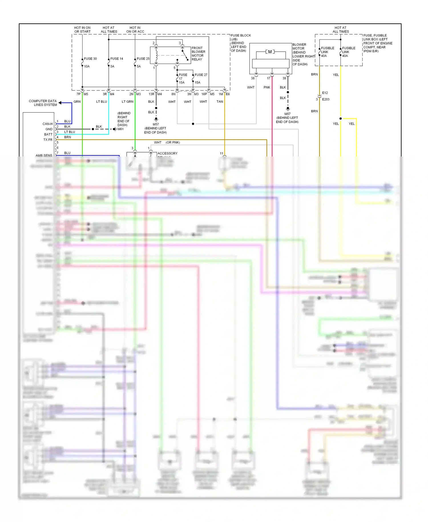 Wiring diagram a/c switch assembly for Nissan Altima L33 (2012-2015) (1 of 2)