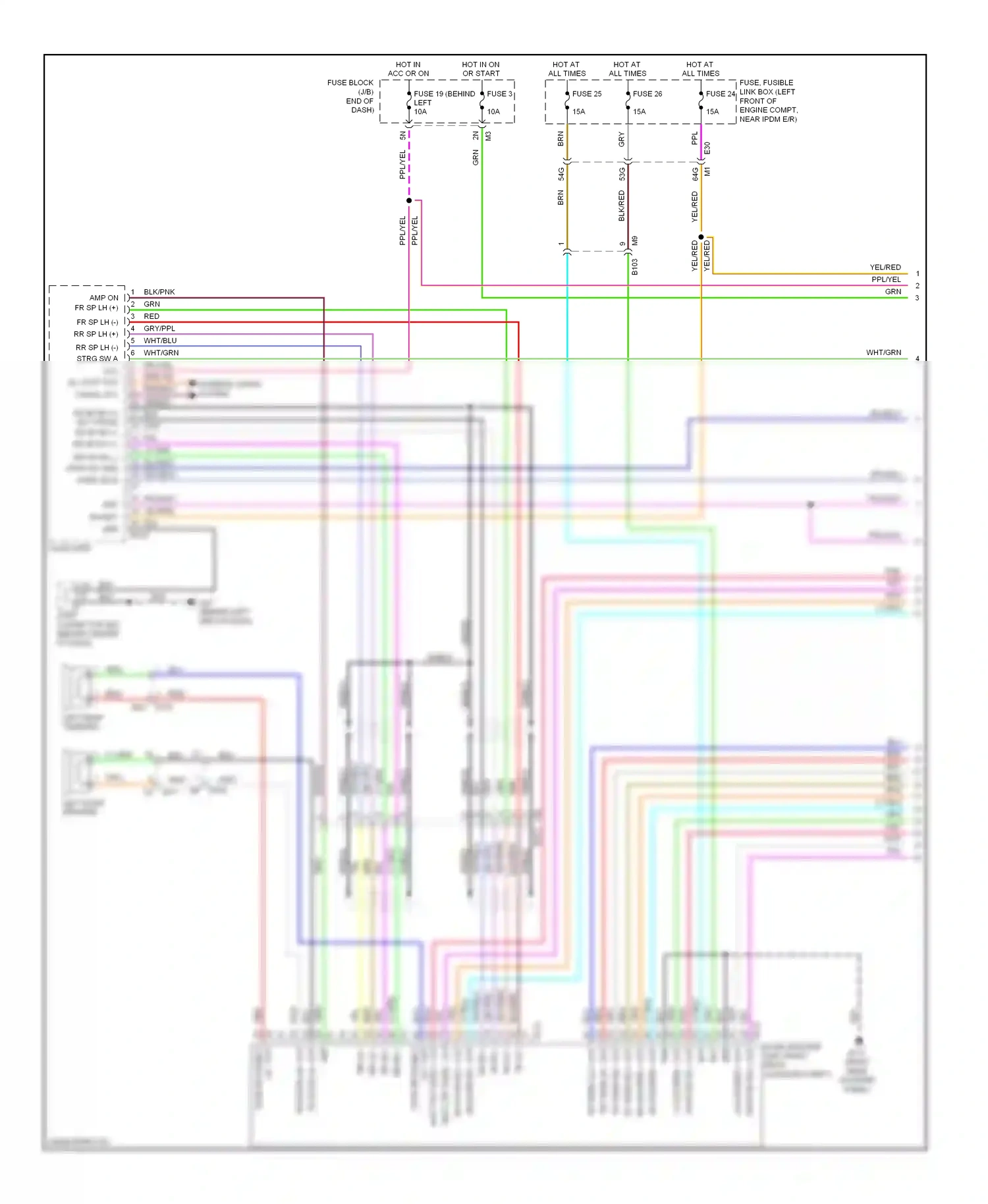 Wiring diagram audio unit for Nissan Altima L33 (2012-2015) (3 of 6)