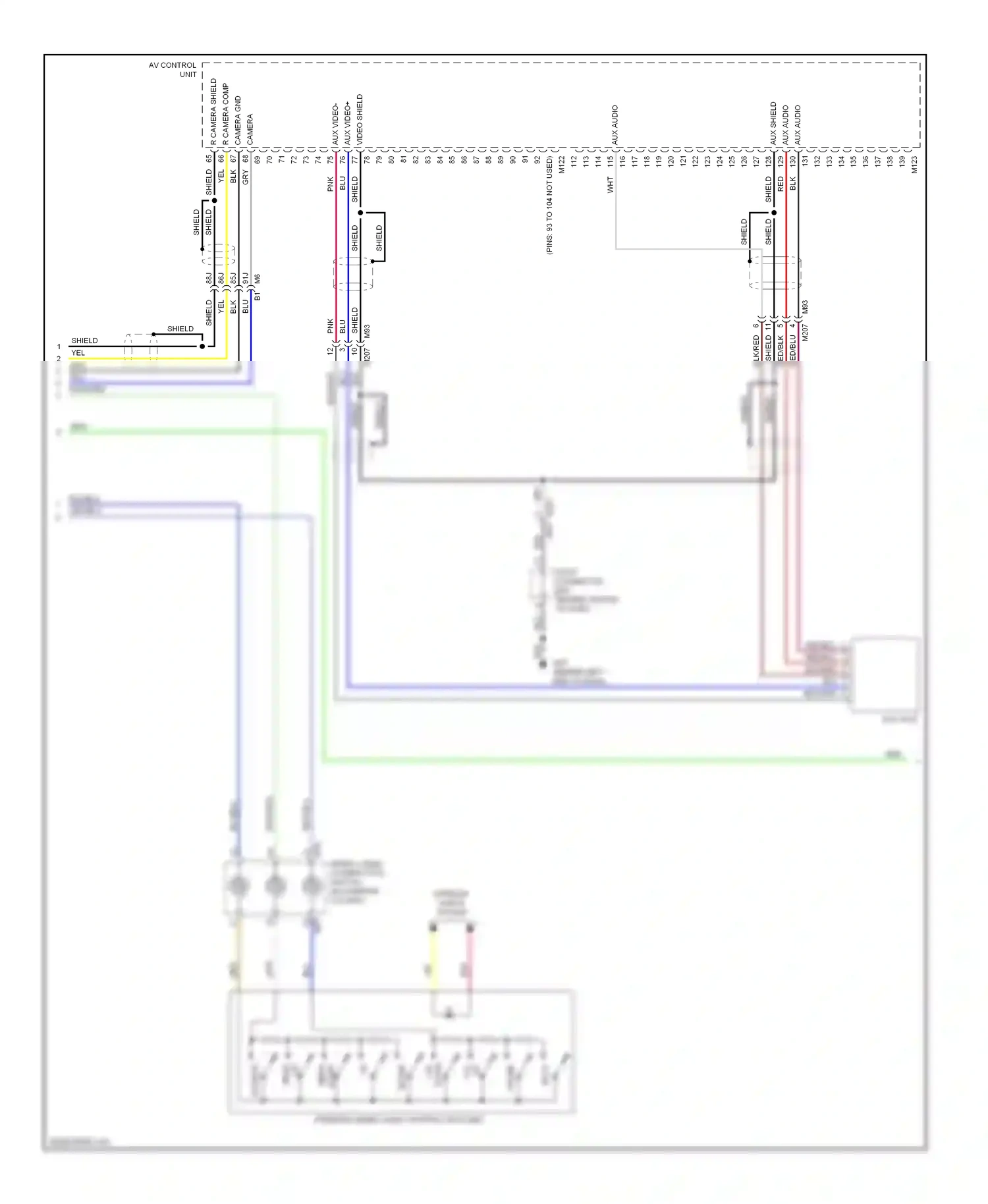 Wiring diagram av control unit for Nissan Altima L33 (2012-2015) (4 of 11)
