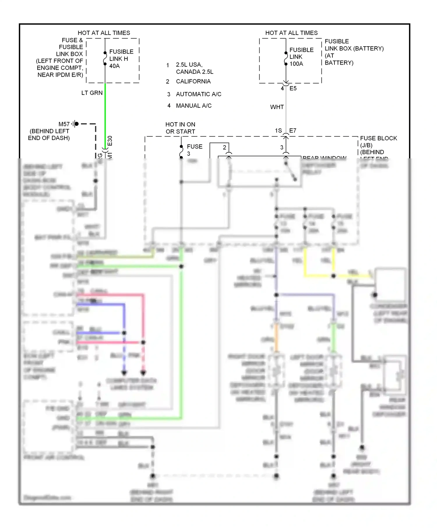 Wiring diagram blu for Nissan Altima L33 (2012-2015) (34 of 147)