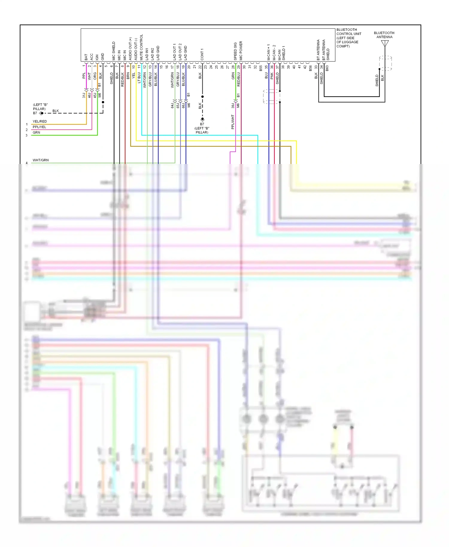 Wiring diagram bluetooth antenna for Nissan Altima L33 (2012-2015) (1 of 1)