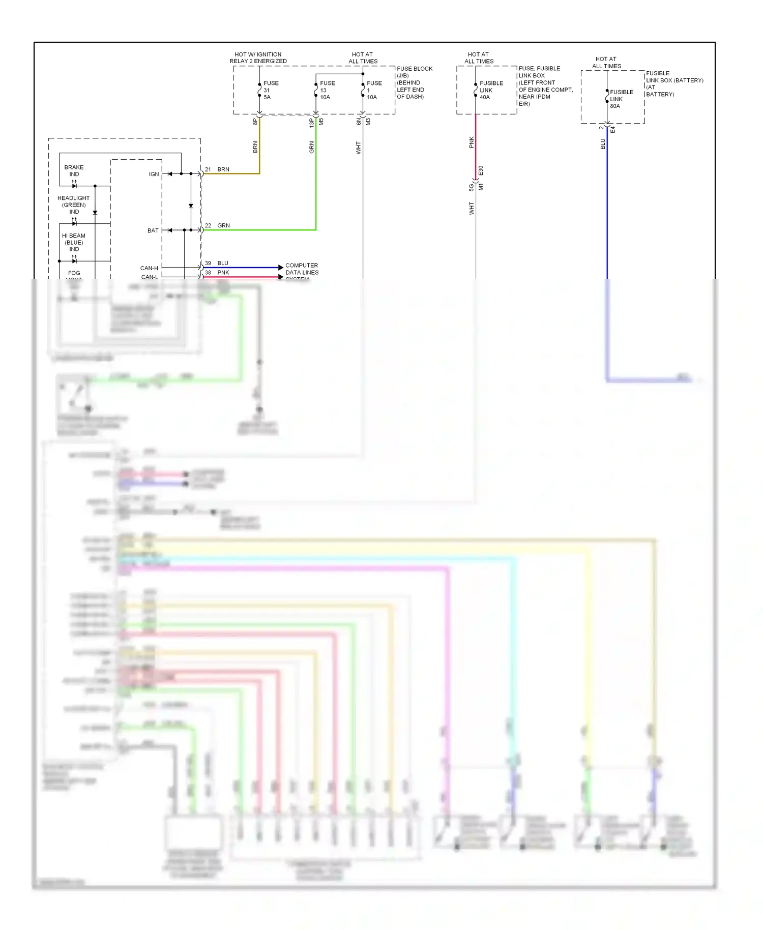 Wiring diagram combination meter for Nissan Altima L33 (2012-2015) (24 of 53)
