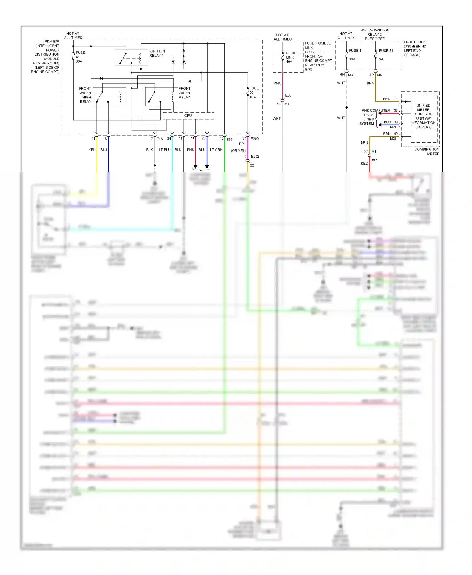 Wiring diagram combination meter for Nissan Altima L33 (2012-2015) (53 of 53)