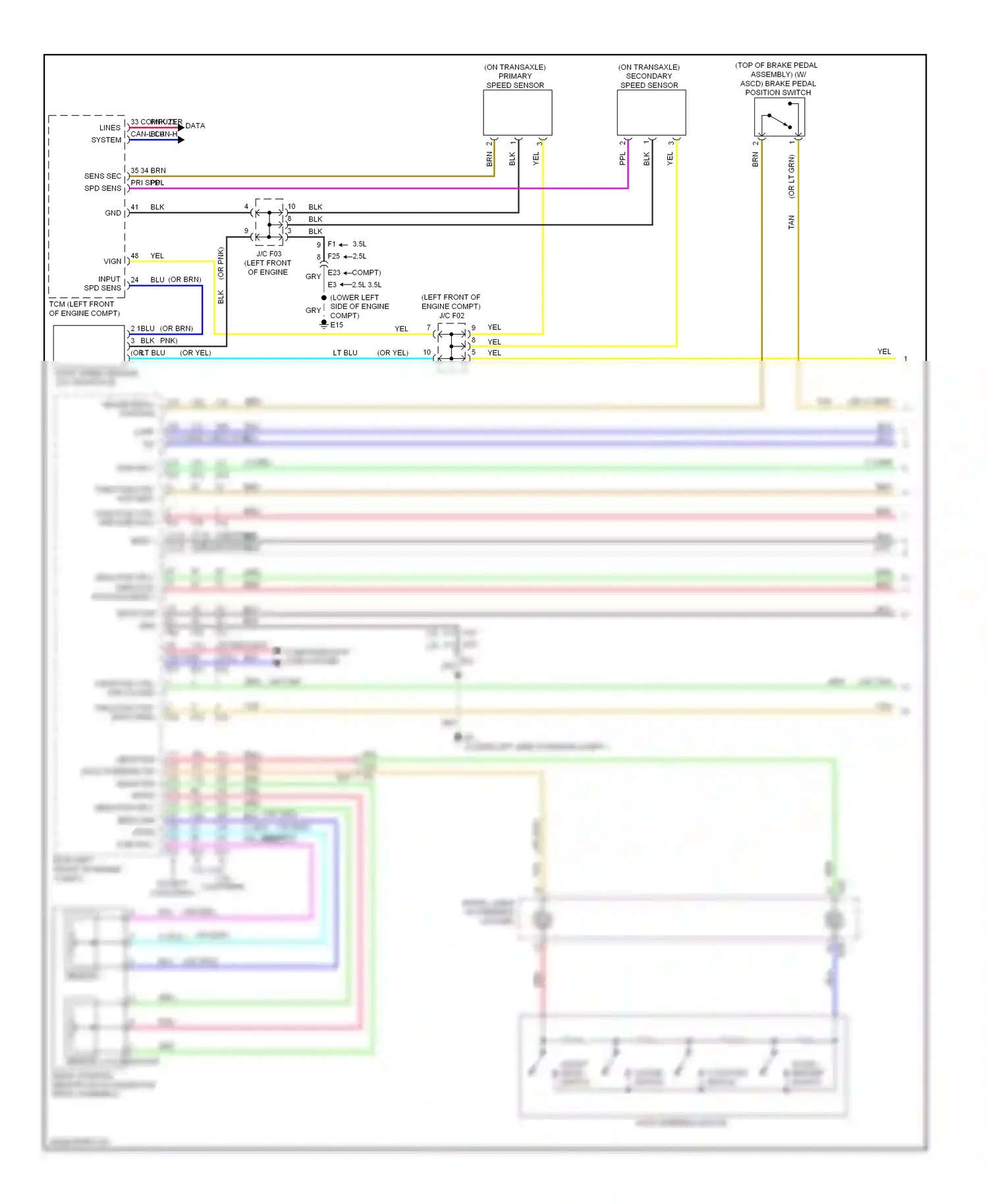 Nissan Altima L33 (2012-2015) input speed sensor (on transaxle) wiring diagram  (1 of 2)