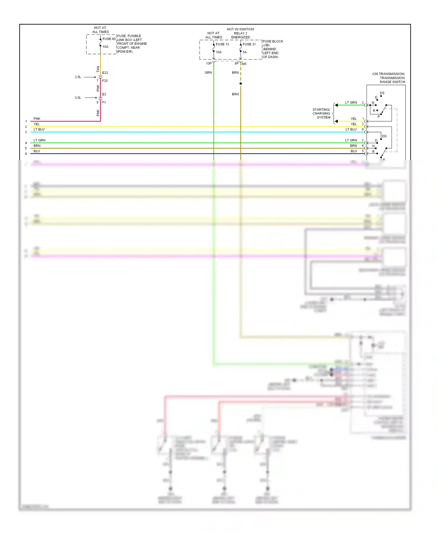 Nissan Altima L33 (2012-2015) input speed sensor (on transaxle) wiring diagram  (2 of 2)