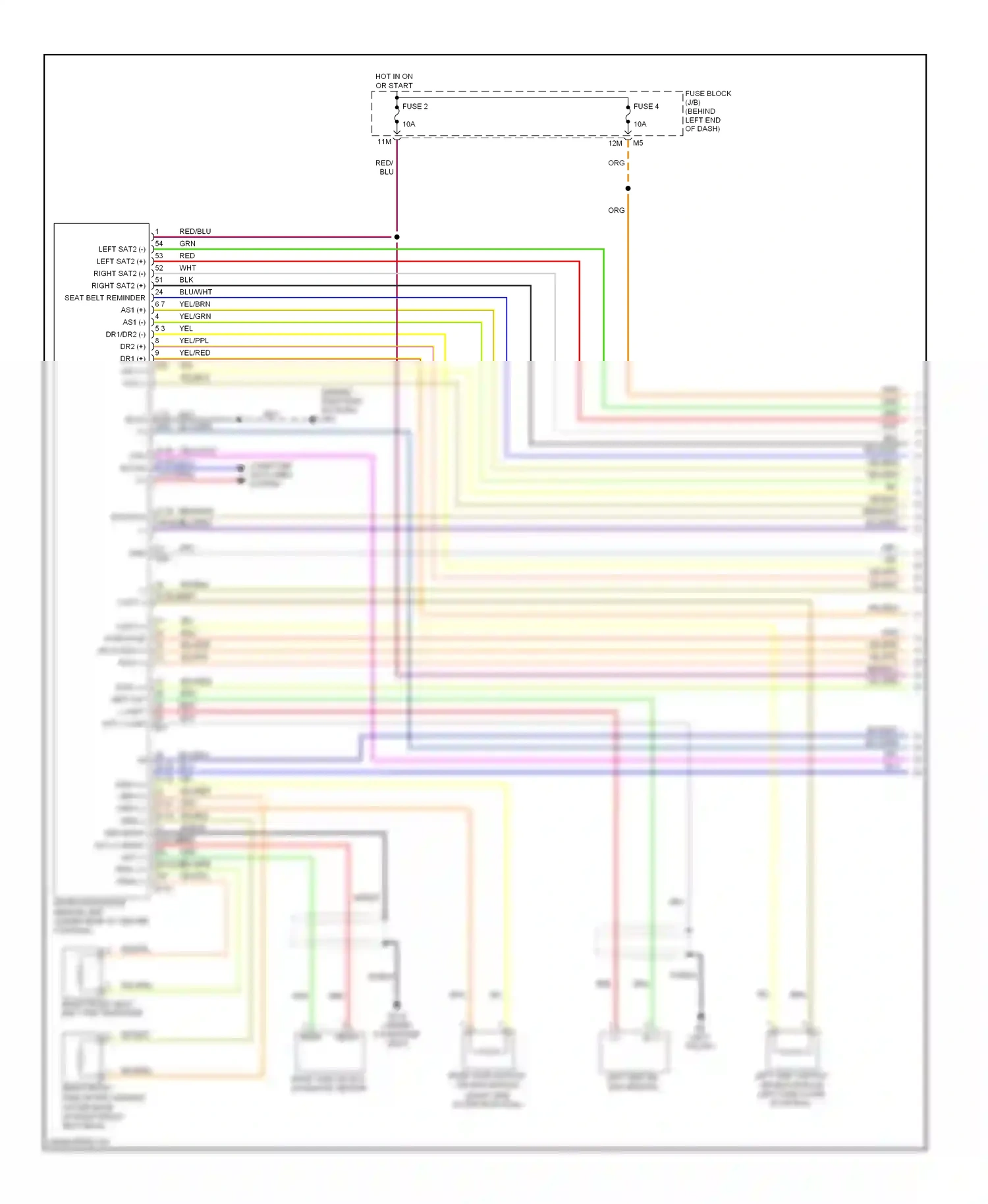 Wiring diagram left side air bag sensor for Nissan Altima L33 (2012-2015) (1 of 1)